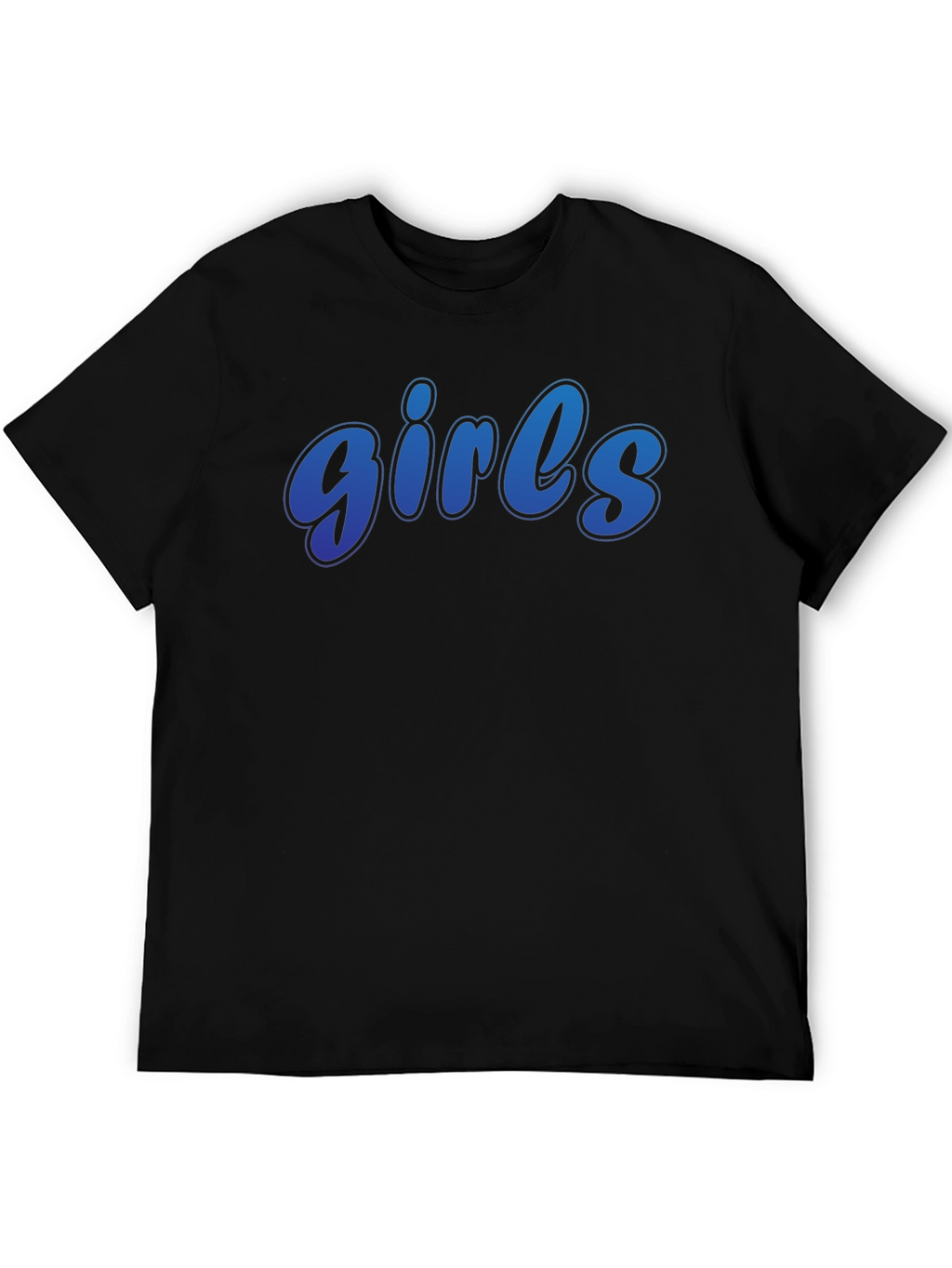 Mens Black T-Shirt with Gradient girls Graphic