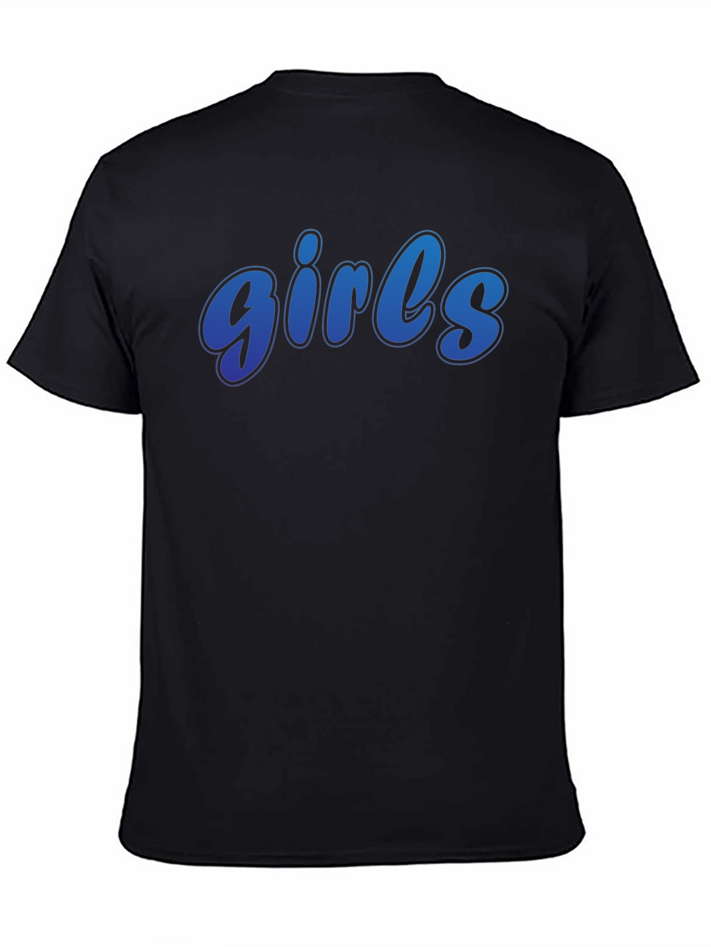 Mens Black T-Shirt with Gradient girls Graphic