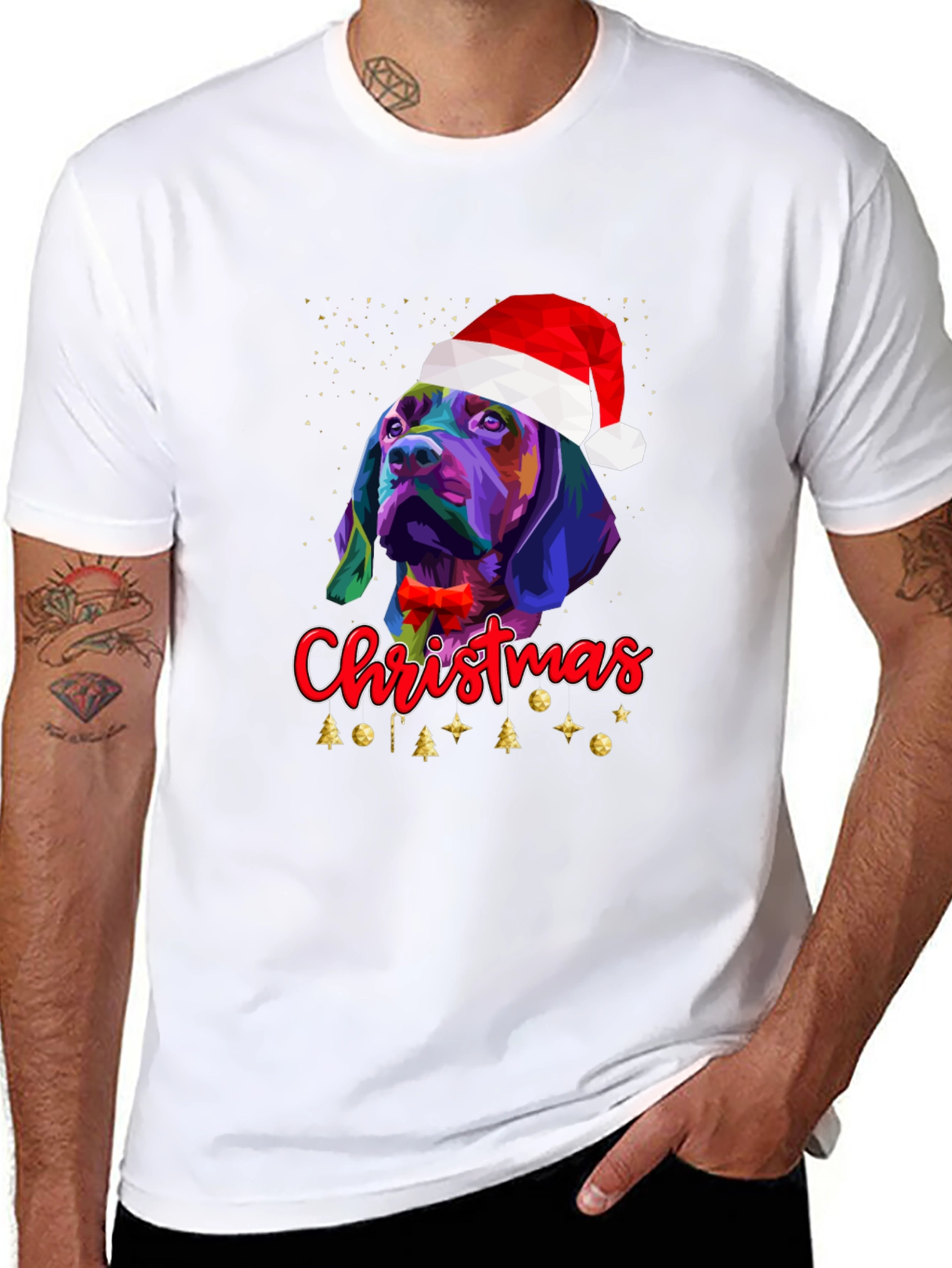 Christmas Dog T-Shirt Festive Graphic Tee