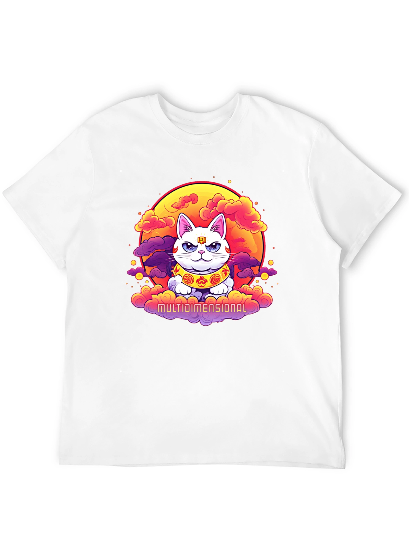 Multidimensional Lucky Cat Graphic Tee