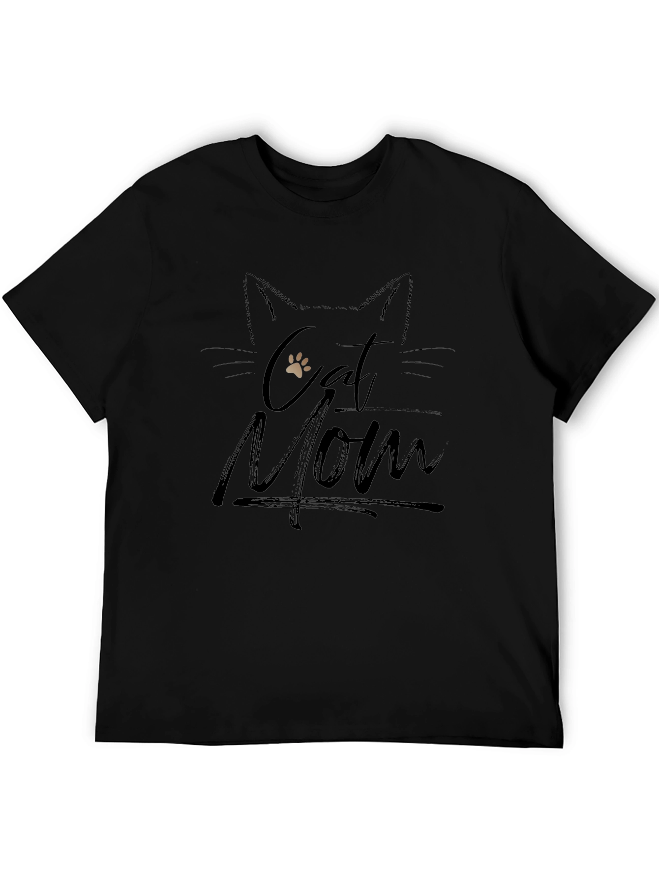 Cat Mom Black Graphic T-Shirt