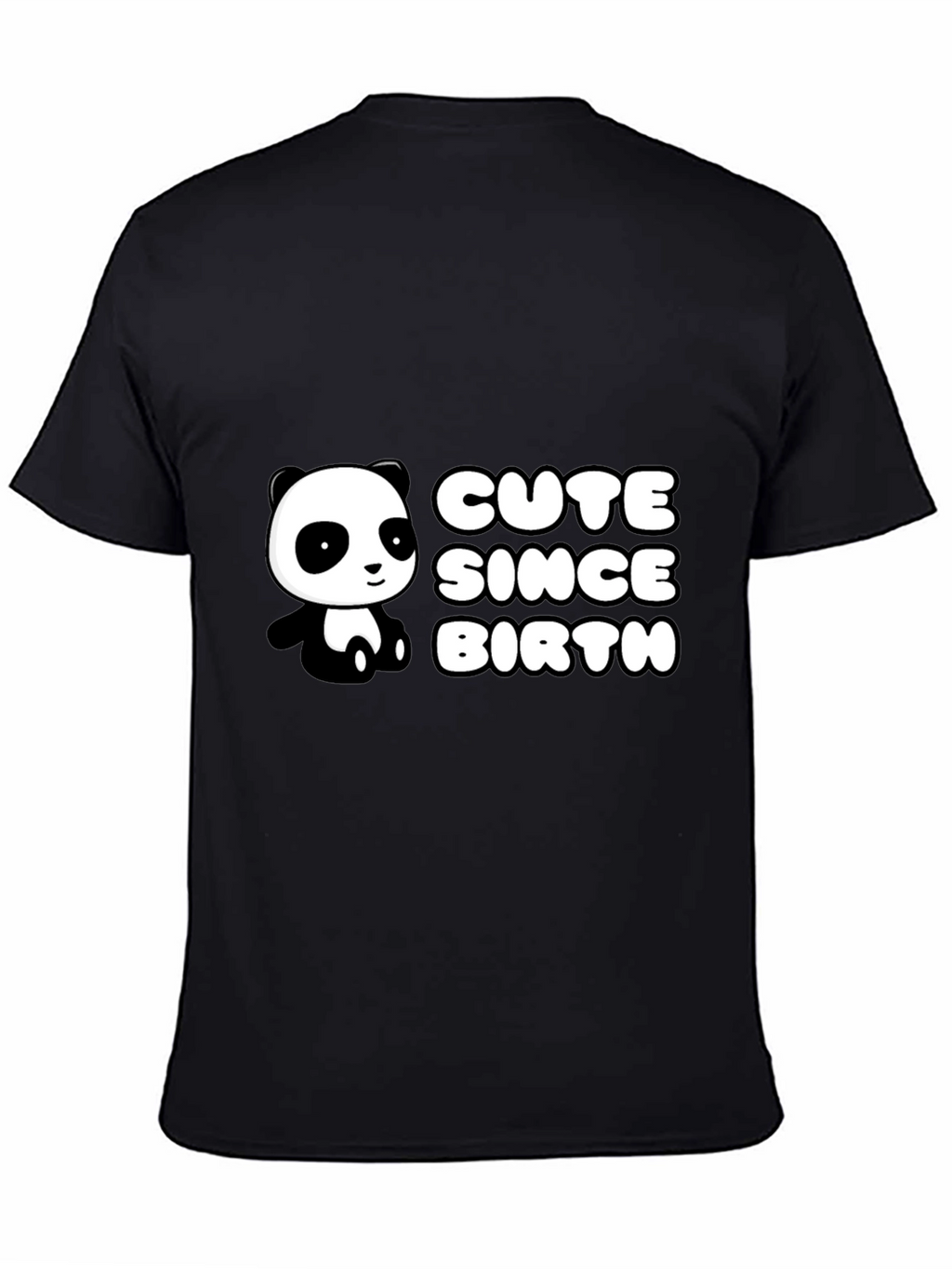 Cute Panda Since Birth Black T-Shirt