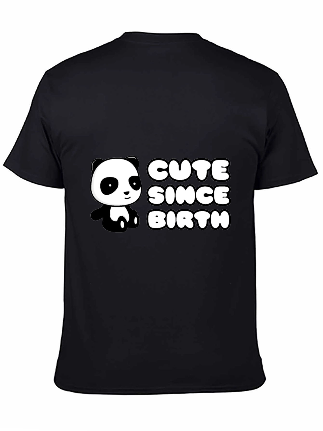Cute Panda Since Birth Black T-Shirt