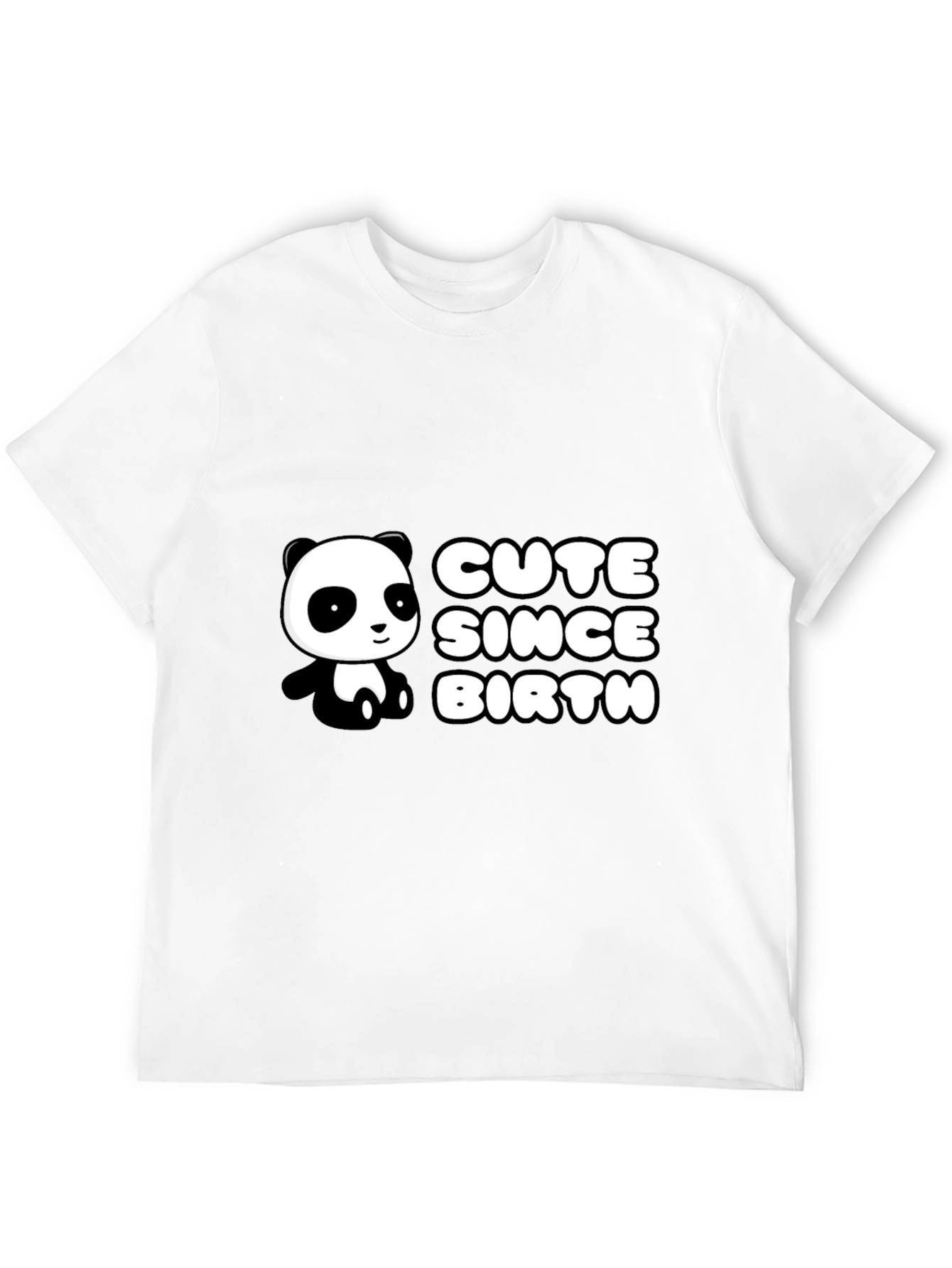 Cute Panda Since Birth Black T-Shirt