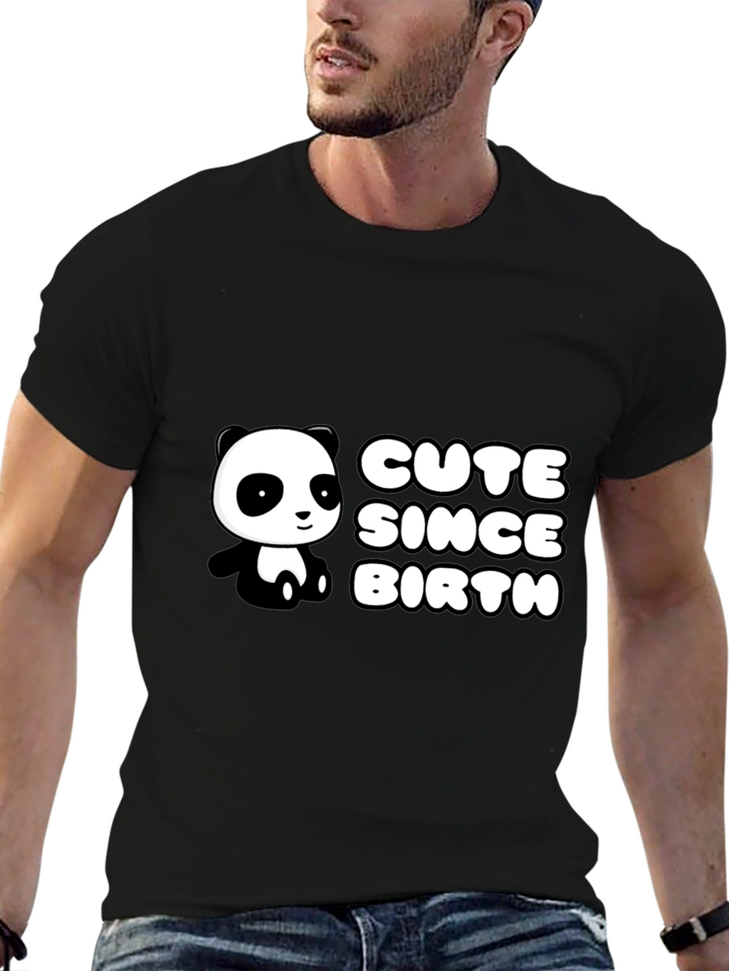 Cute Panda Since Birth Black T-Shirt