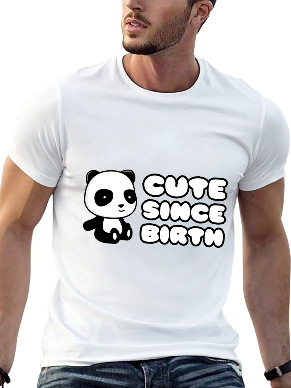 Cute Panda Since Birth Black T-Shirt