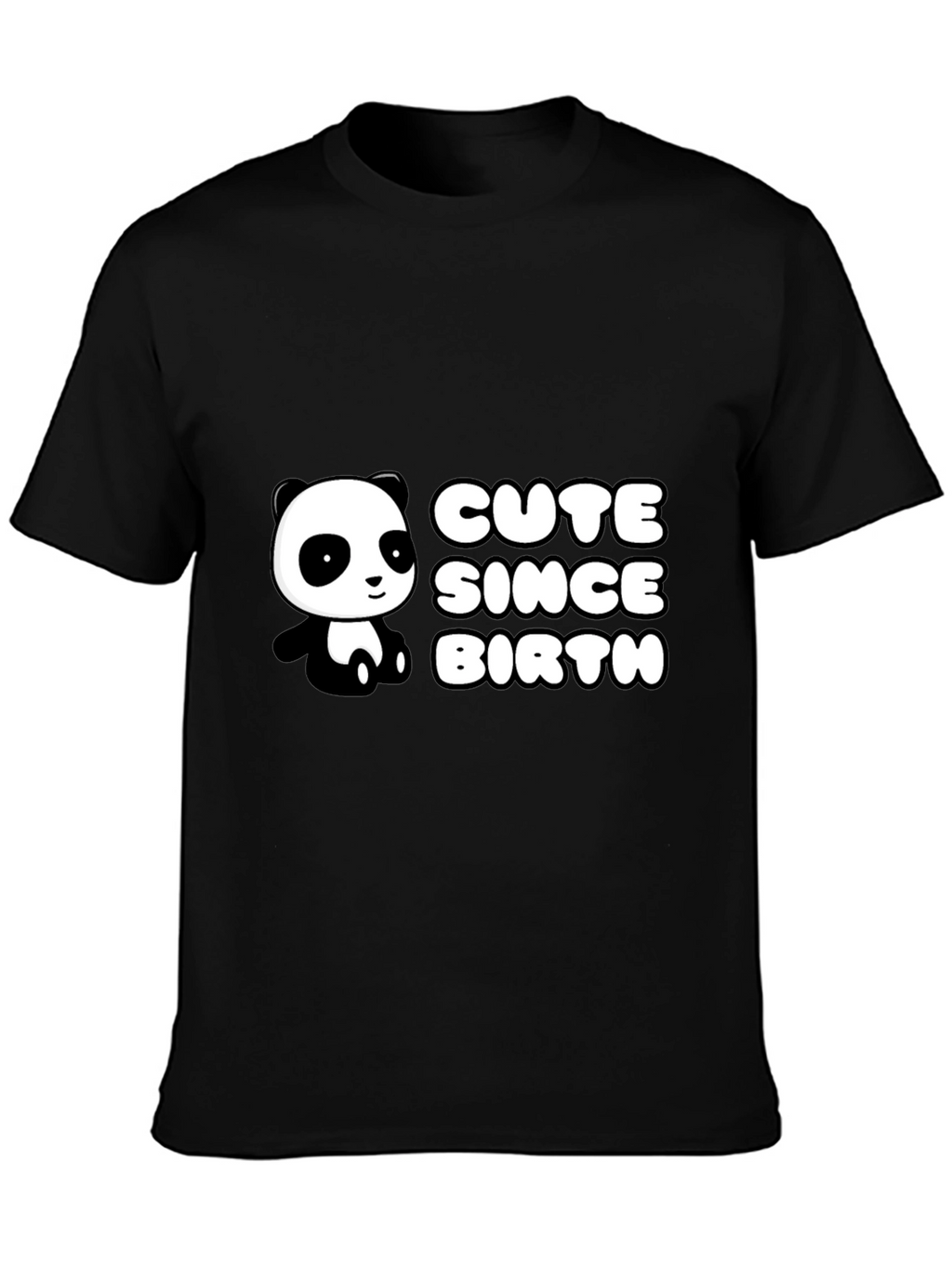 Cute Panda Since Birth Black T-Shirt