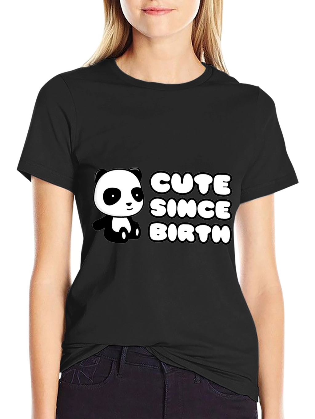 Cute Panda Since Birth Black T-Shirt