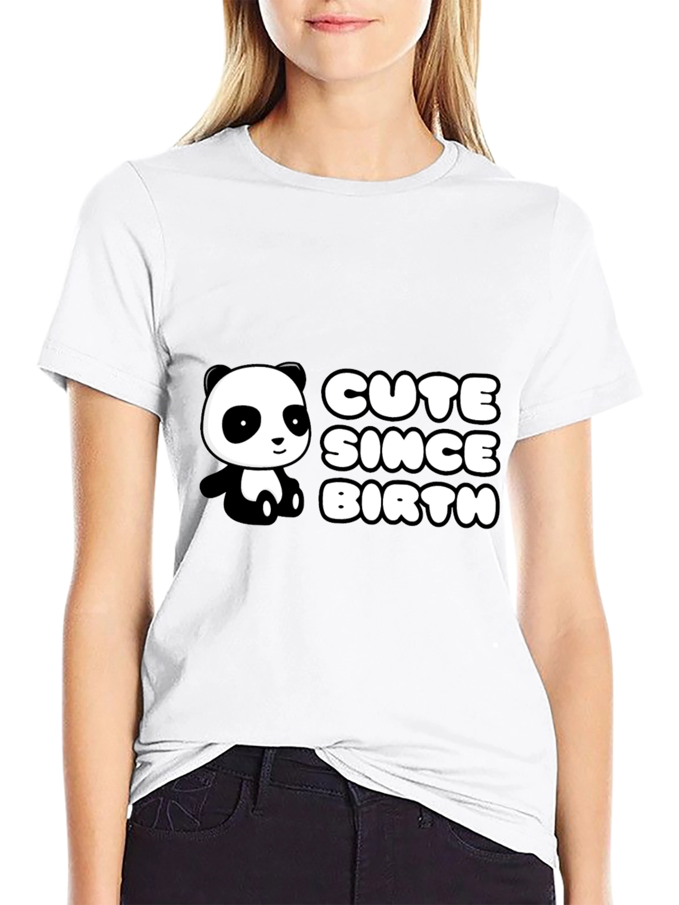Cute Panda Since Birth Black T-Shirt