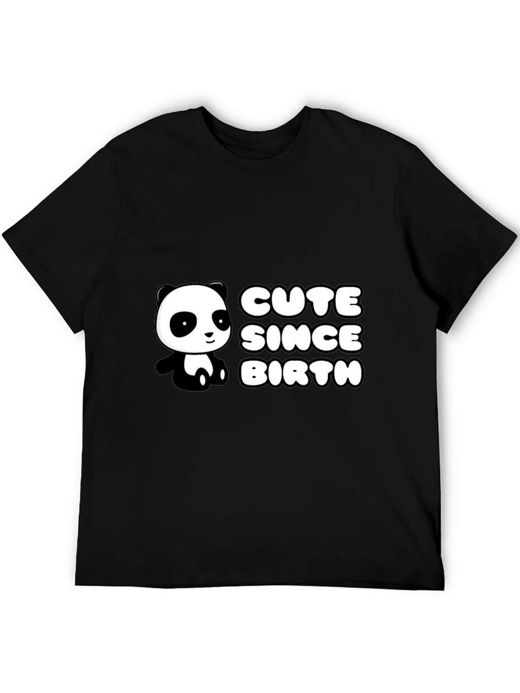 Cute Panda Since Birth Black T-Shirt