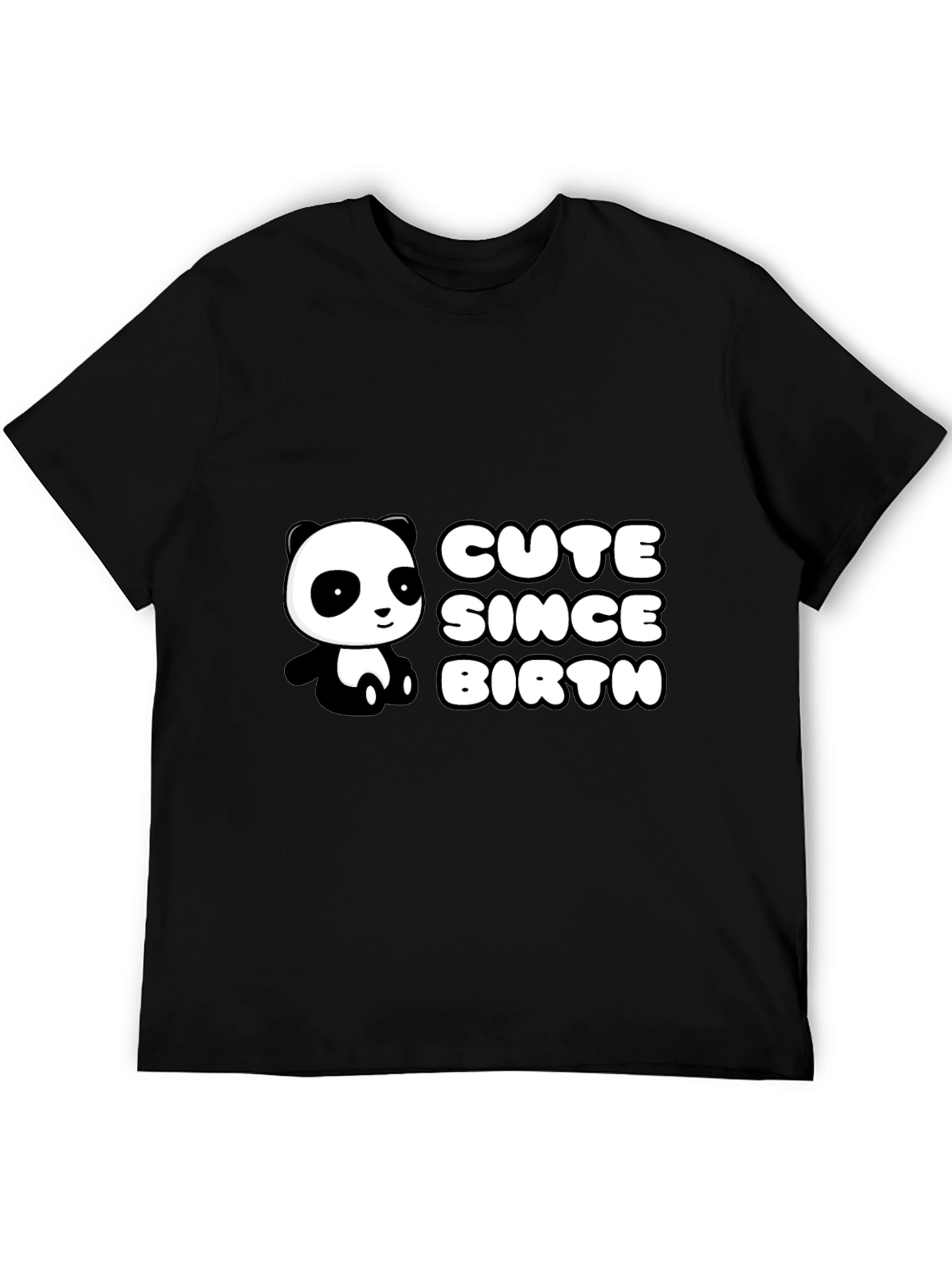 Cute Panda Since Birth Black T-Shirt