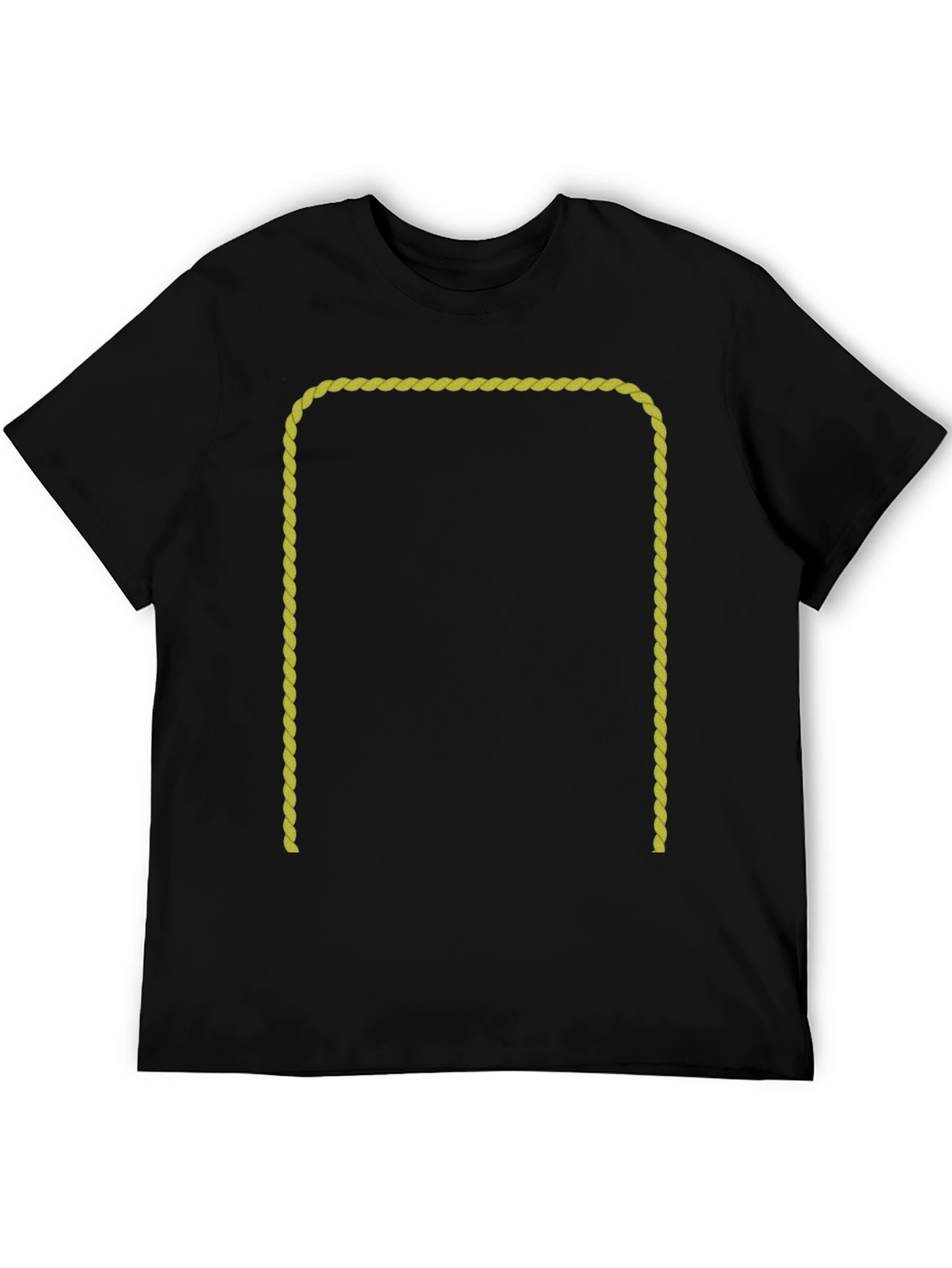 Black T-Shirt with Gold Rope Graphic