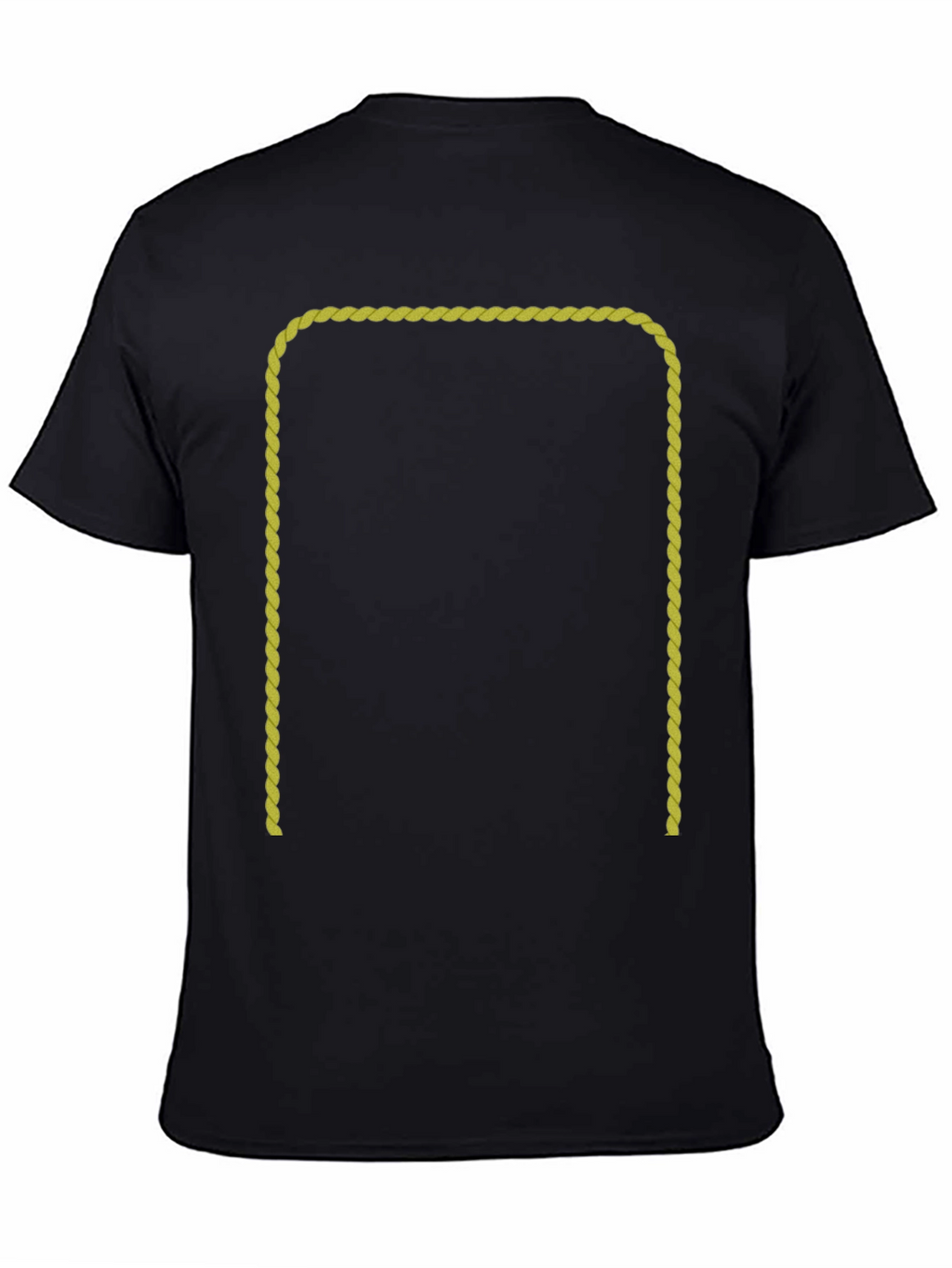 Black T-Shirt with Gold Rope Graphic