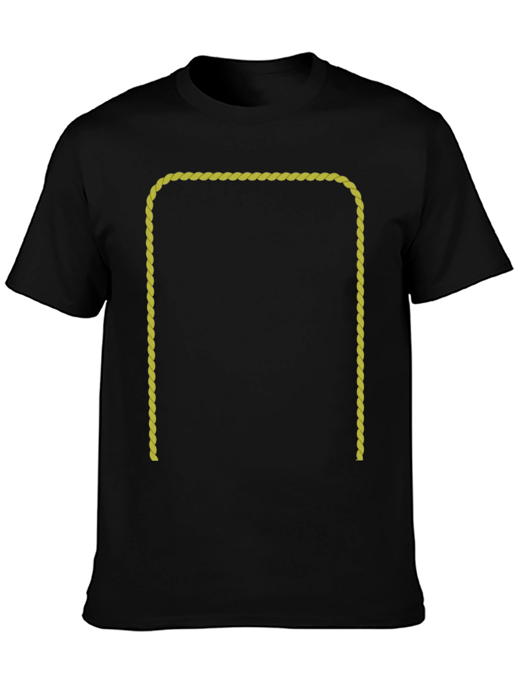 Black T-Shirt with Gold Rope Graphic