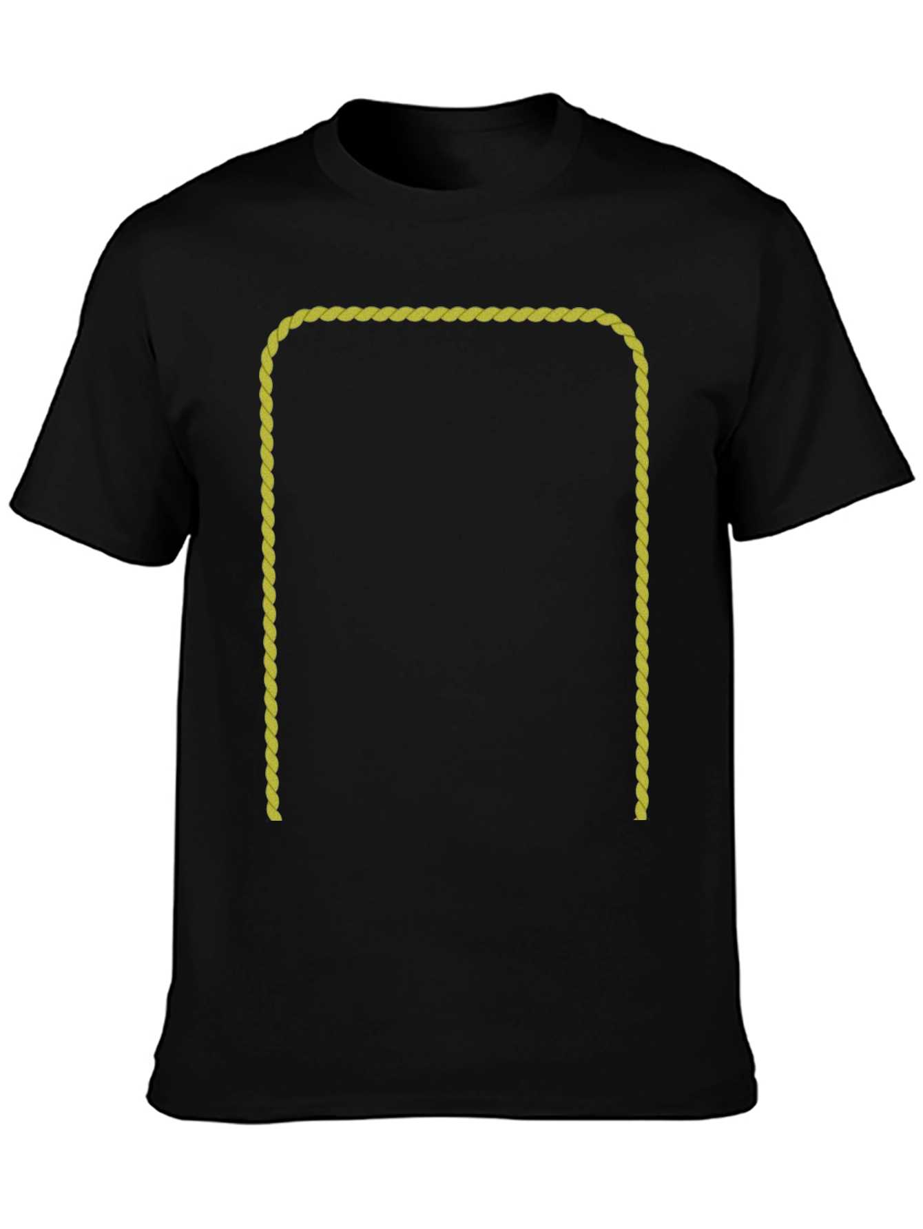 Black T-Shirt with Gold Rope Graphic