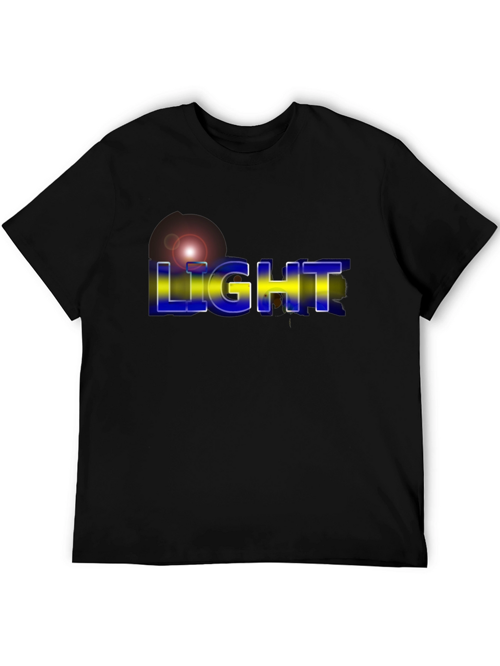 Mens LIGHT Graphic Print Black T-Shirt