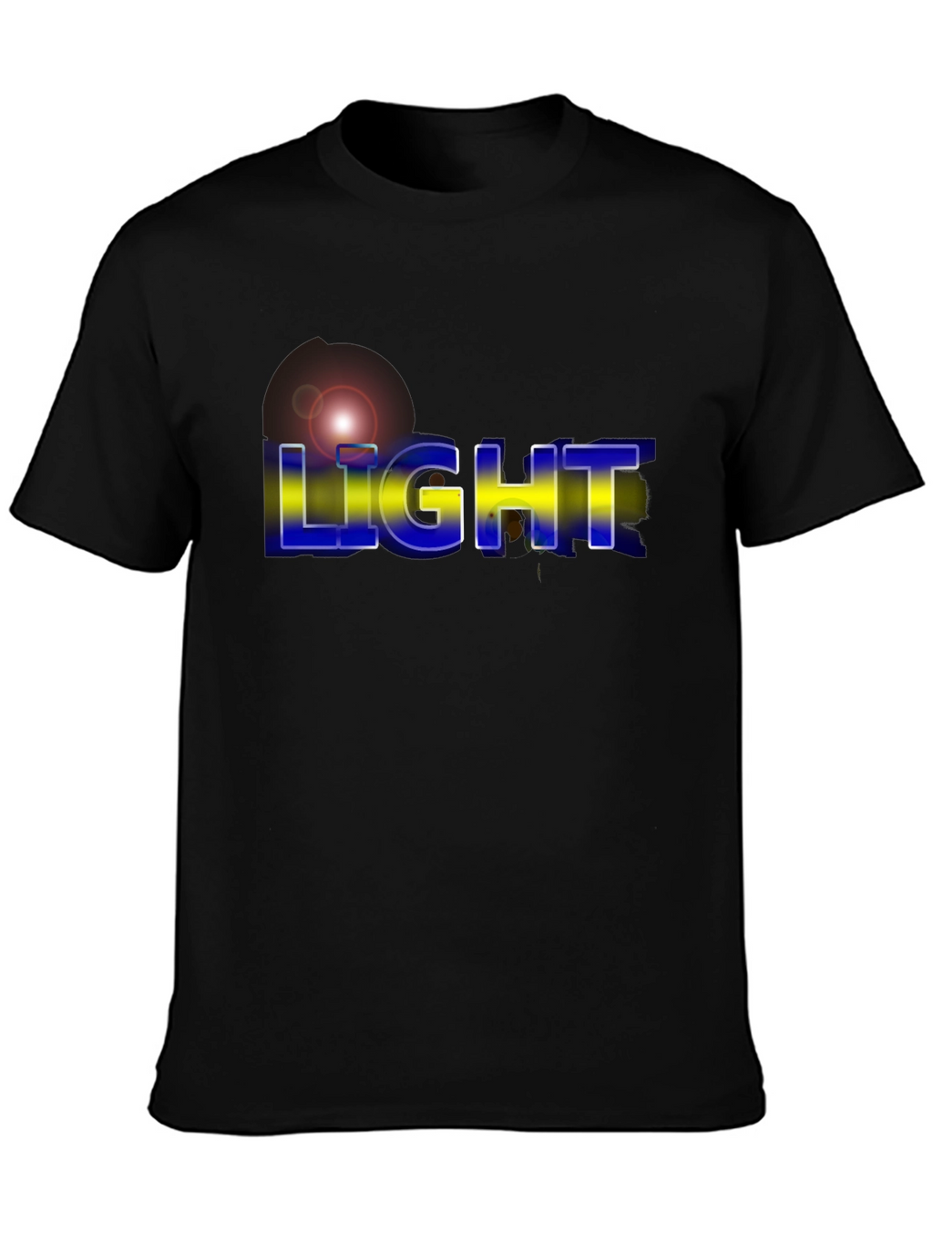 Mens LIGHT Graphic Print Black T-Shirt