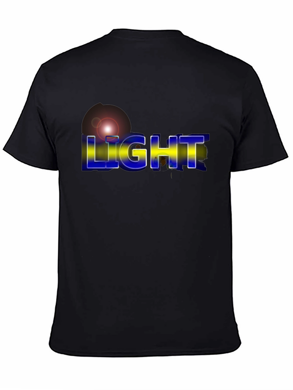 Mens LIGHT Graphic Print Black T-Shirt
