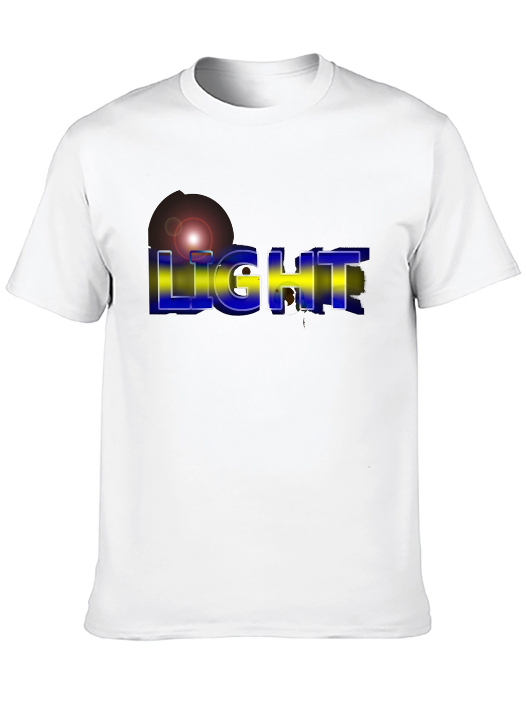 Mens LIGHT Graphic Print Black T-Shirt