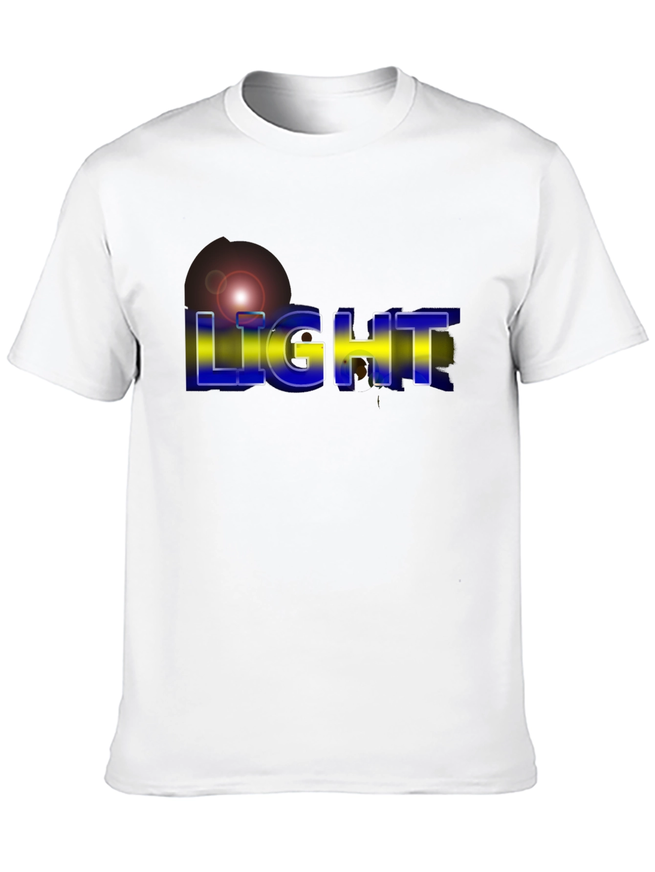 Mens LIGHT Graphic Print Black T-Shirt