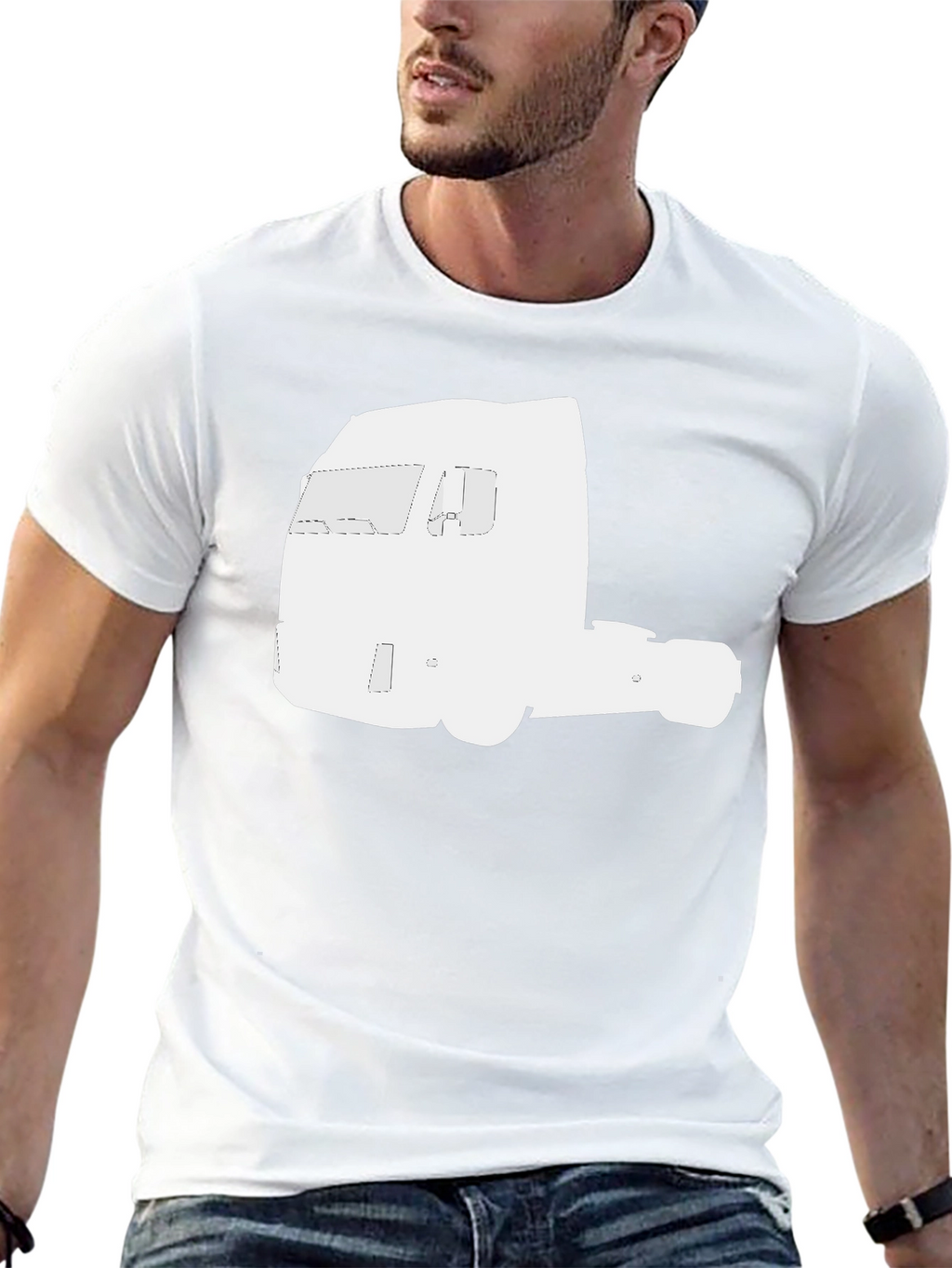 Truck Silhouette Graphic Tee - Black