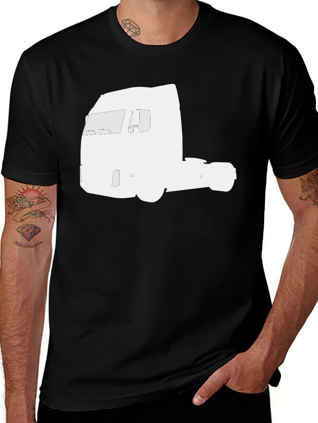 Truck Silhouette Graphic Tee - Black