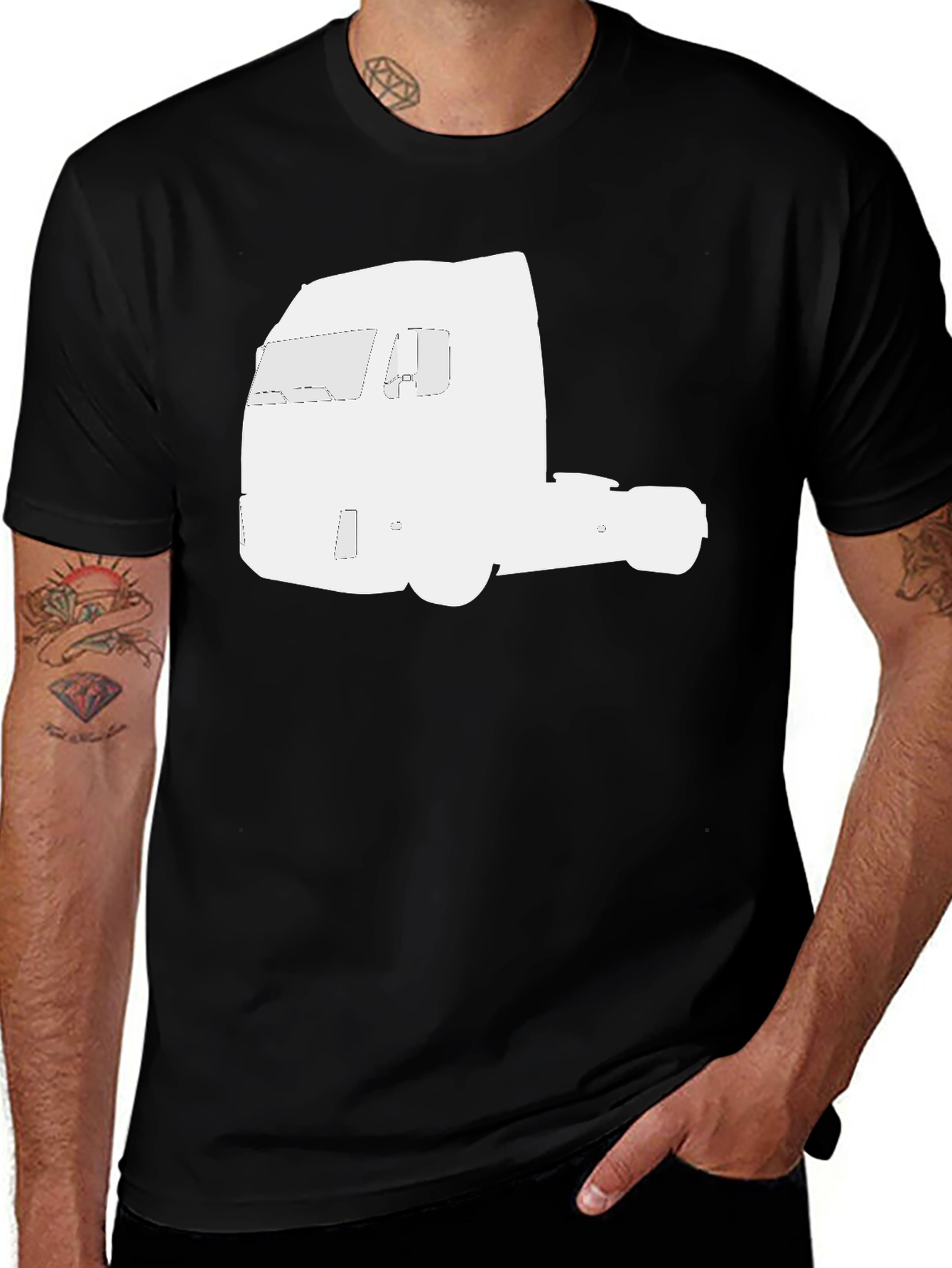 Truck Silhouette Graphic Tee - Black