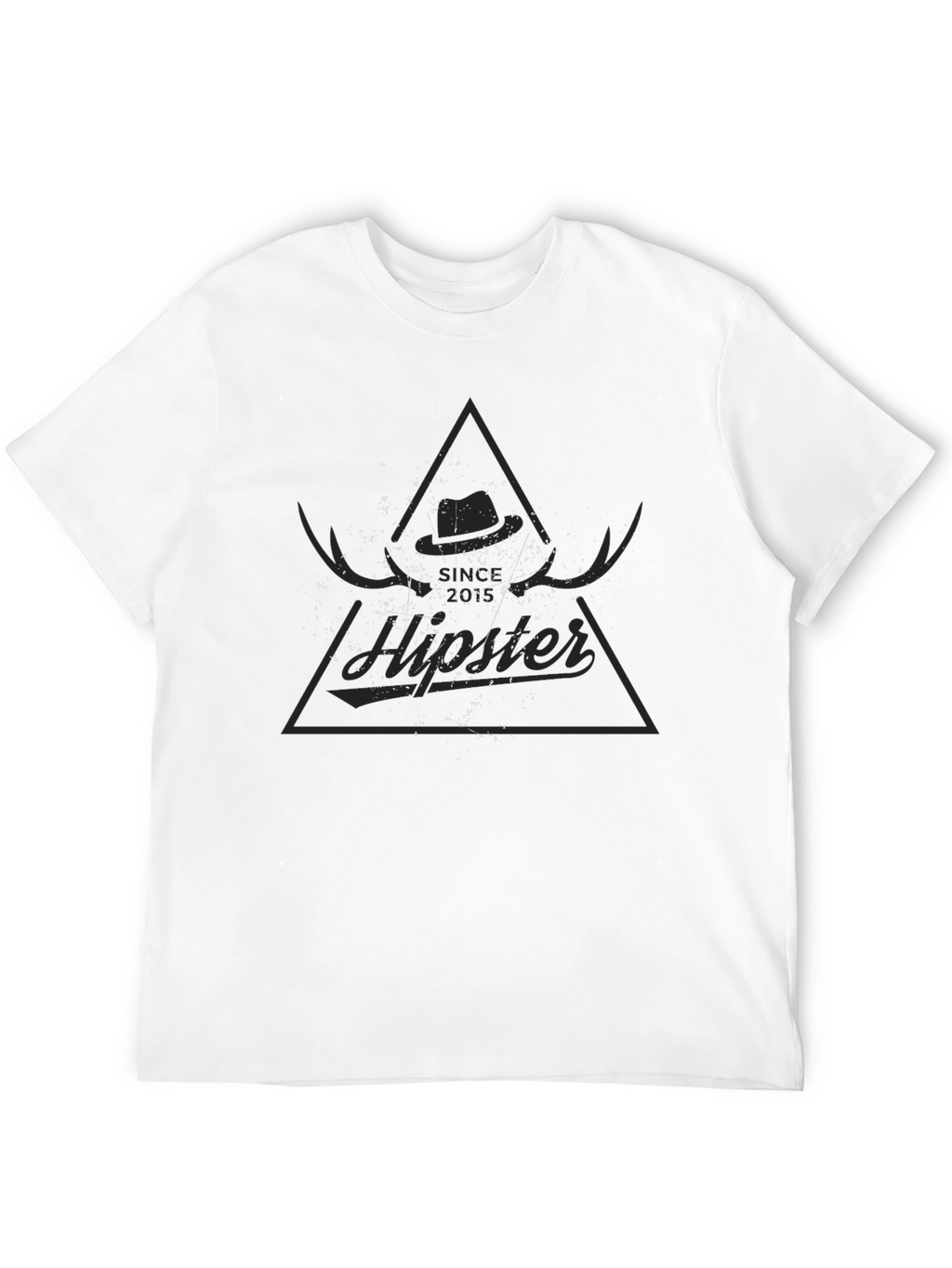 Mens Black Graphic Tee - Hipster Design