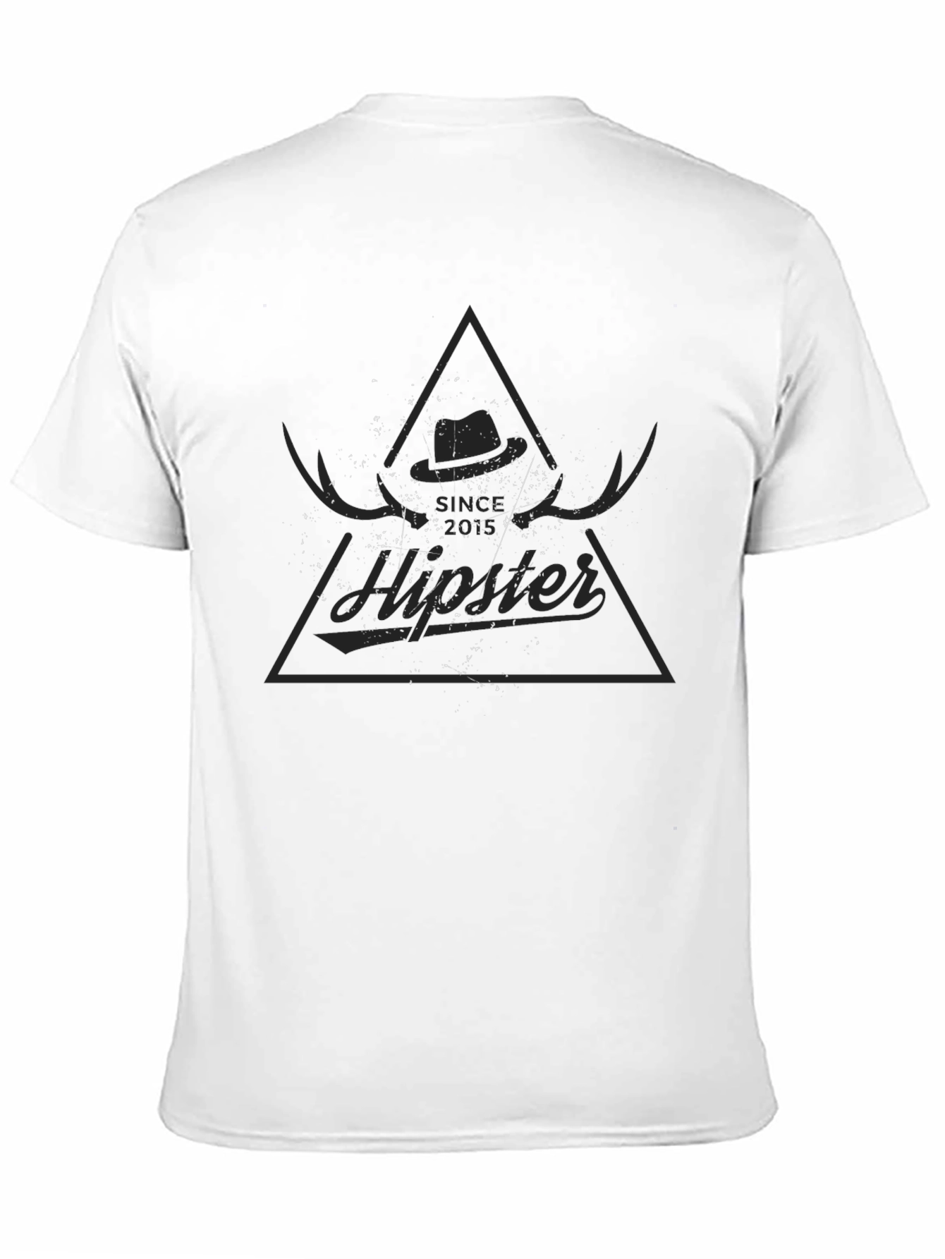 Mens Black Graphic Tee - Hipster Design