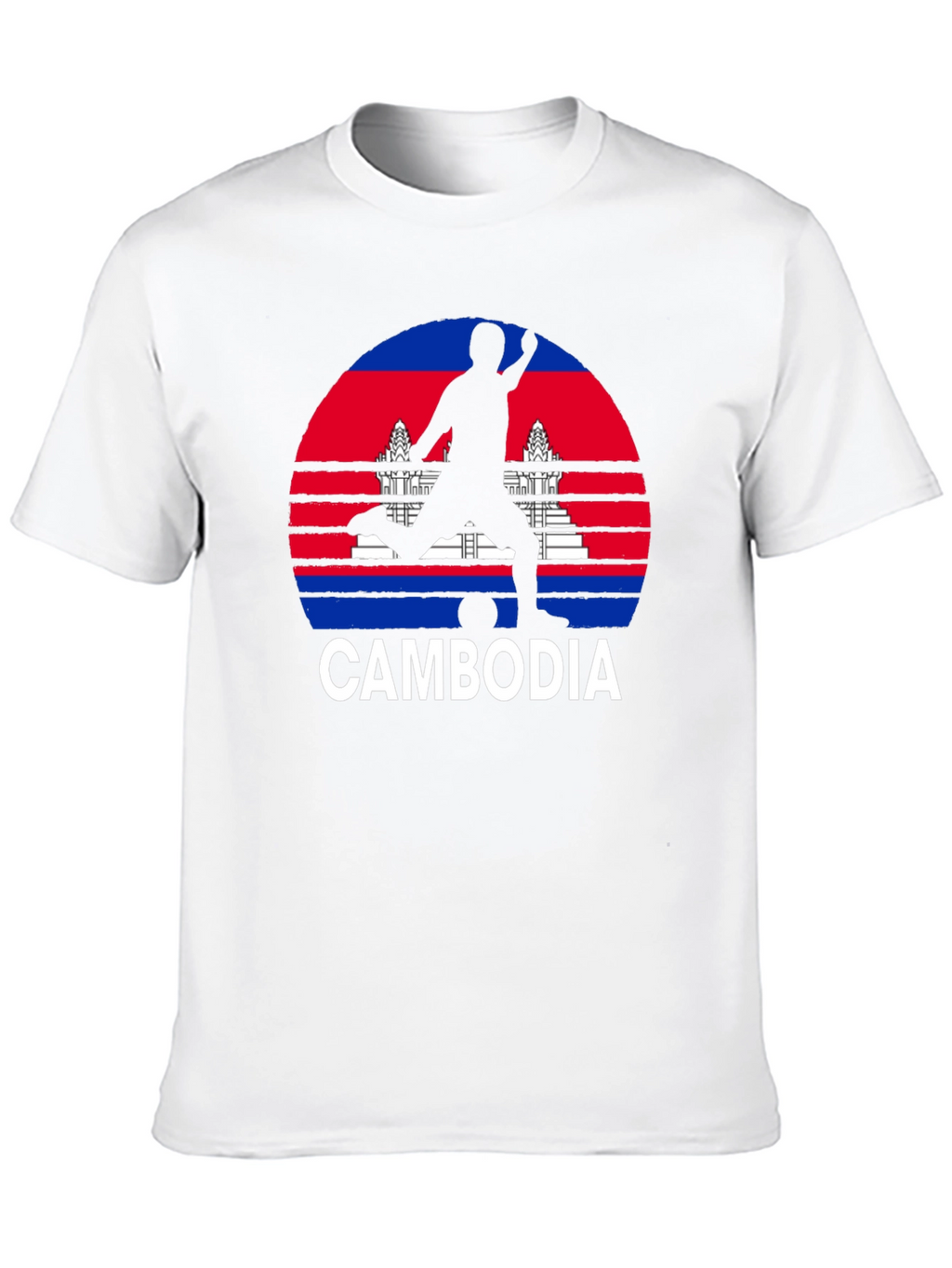 Cambodia Soccer T-Shirt - Black Graphic Tee