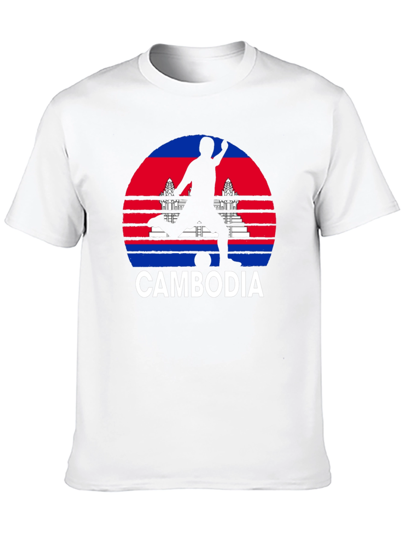 Cambodia Soccer T-Shirt - Black Graphic Tee