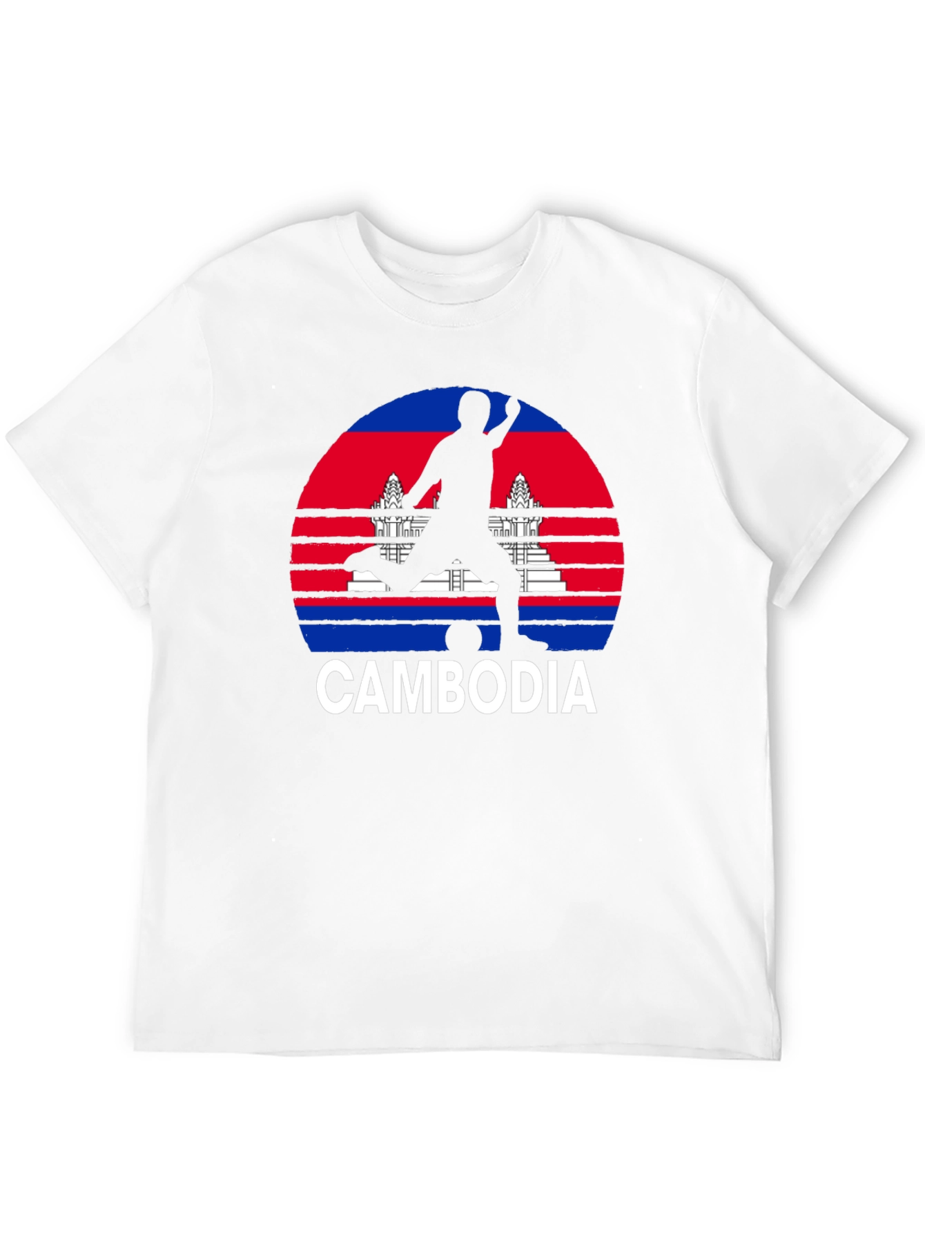 Cambodia Soccer T-Shirt - Black Graphic Tee