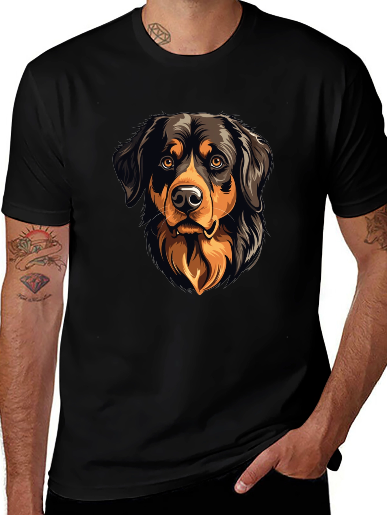 Dog Graphic Black T-Shirt