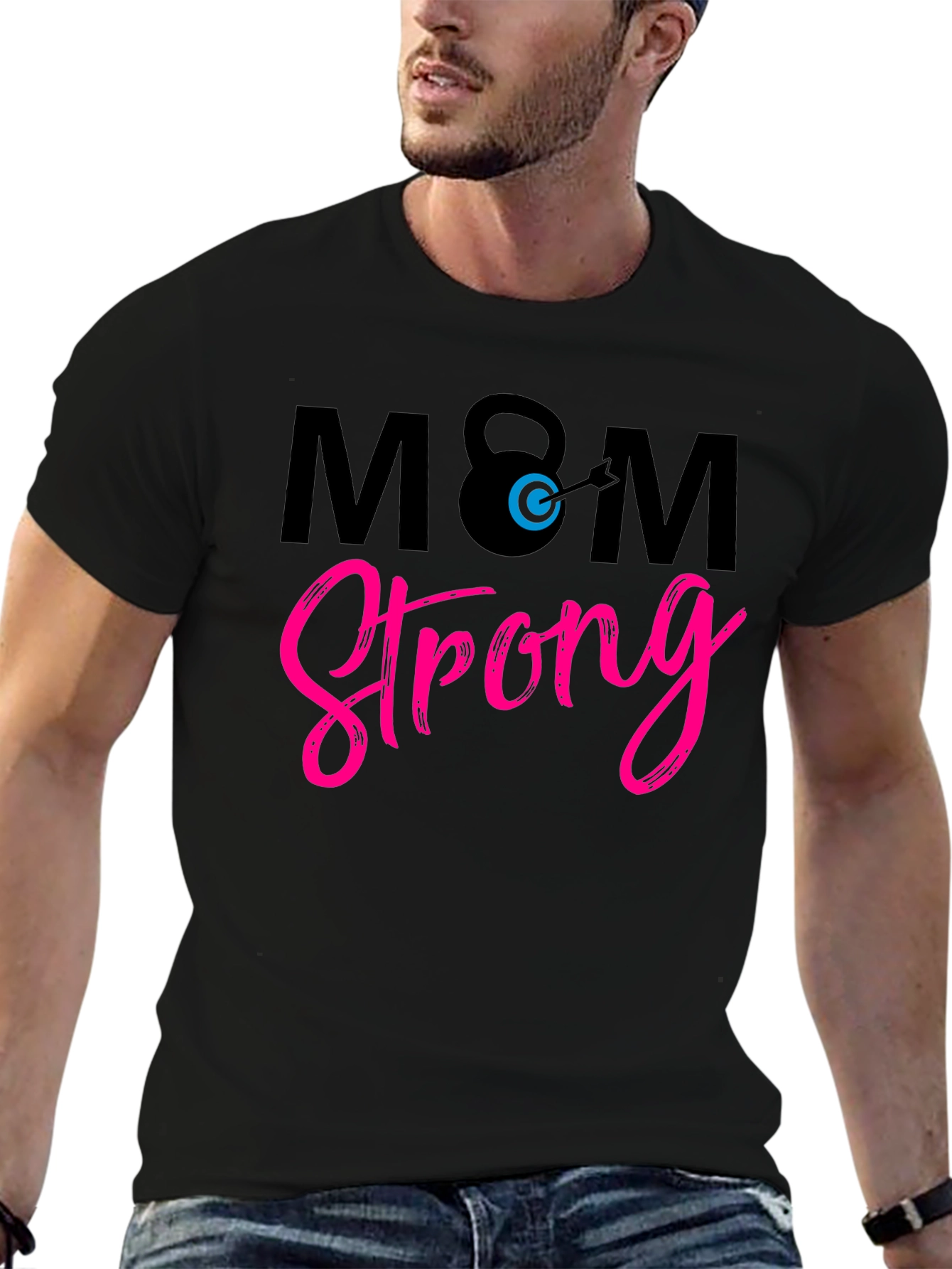 Mom Strong Graphic Tee - Black