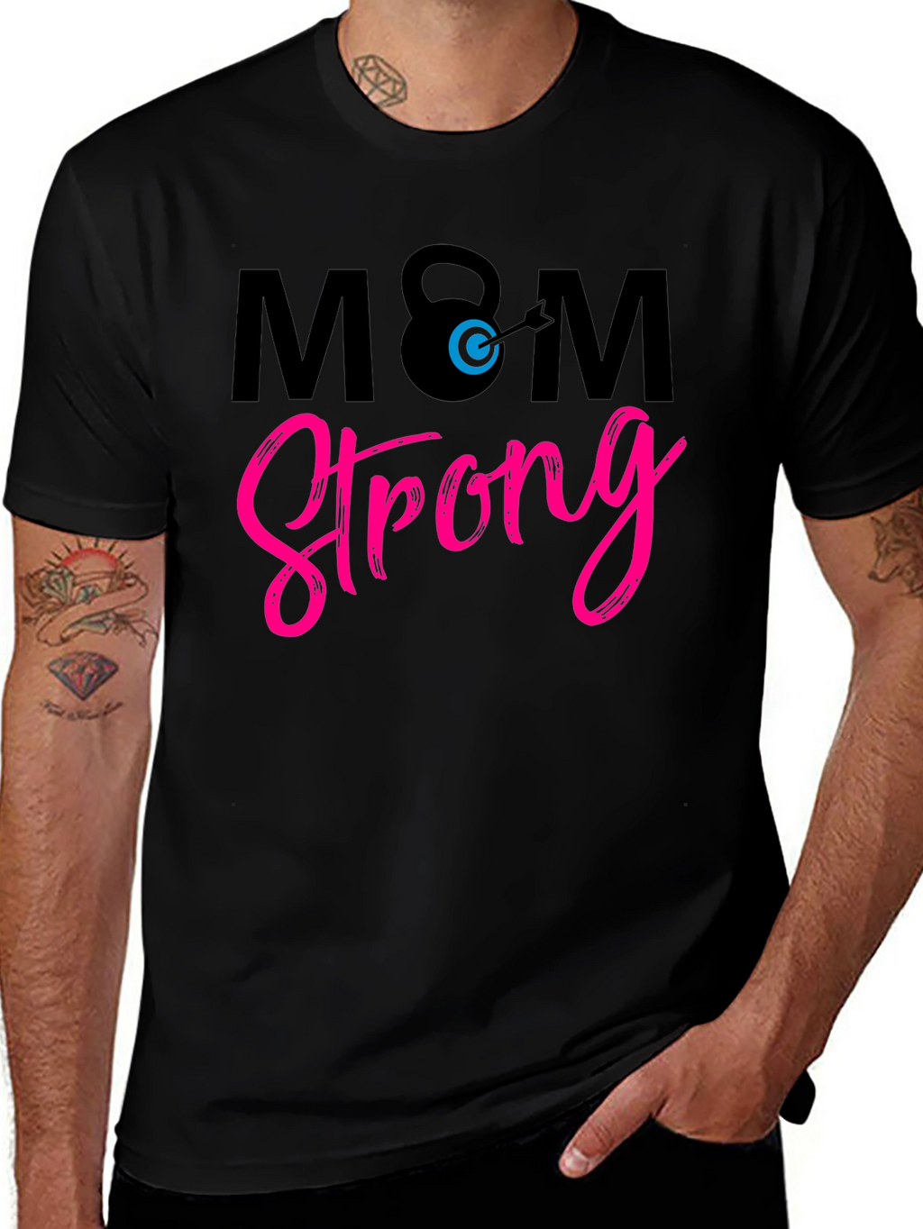 Mom Strong Graphic Tee - Black