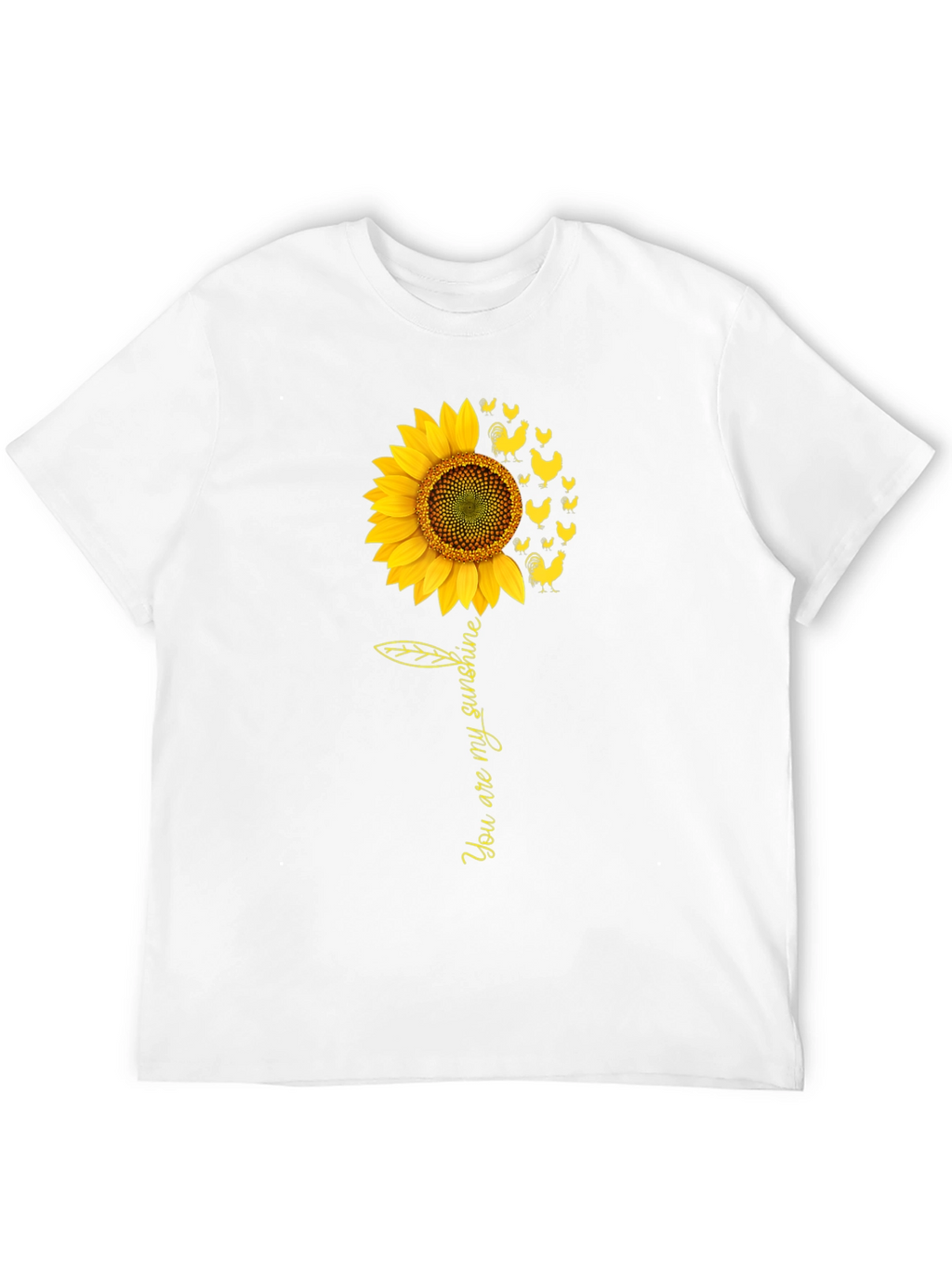 Sunflower Chicken Graphic Black T-Shirt