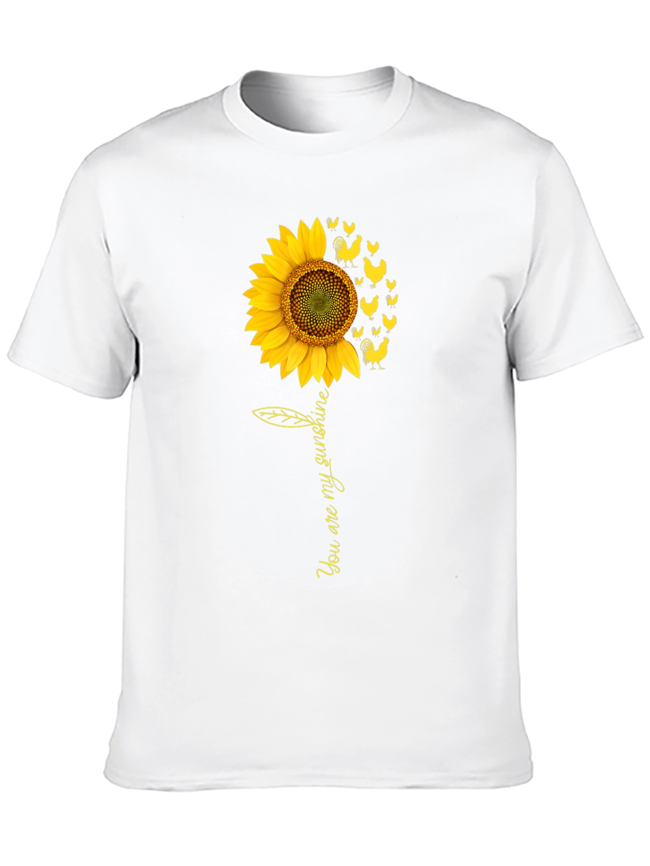Sunflower Chicken Graphic Black T-Shirt
