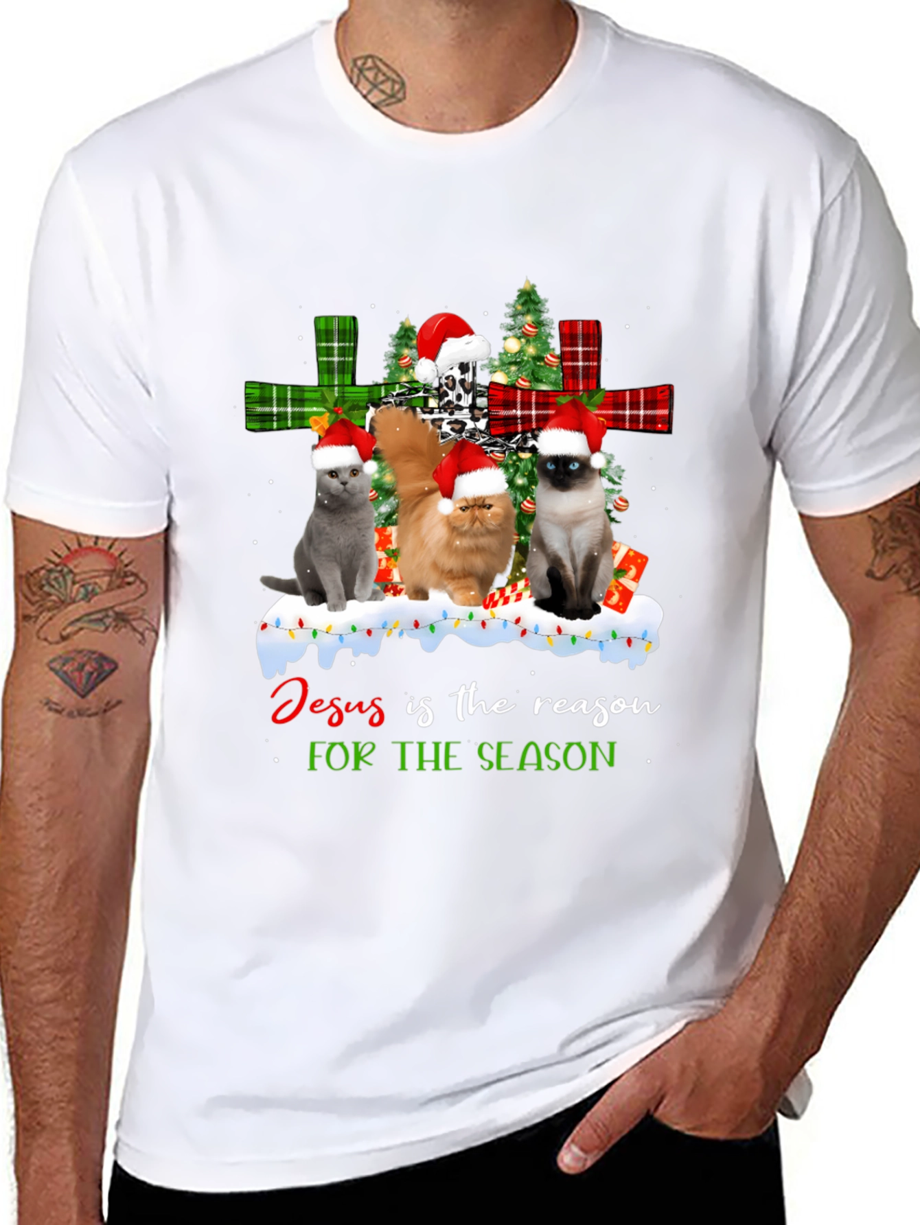 Jesus is the Reason Cat Christmas T-Shirt
