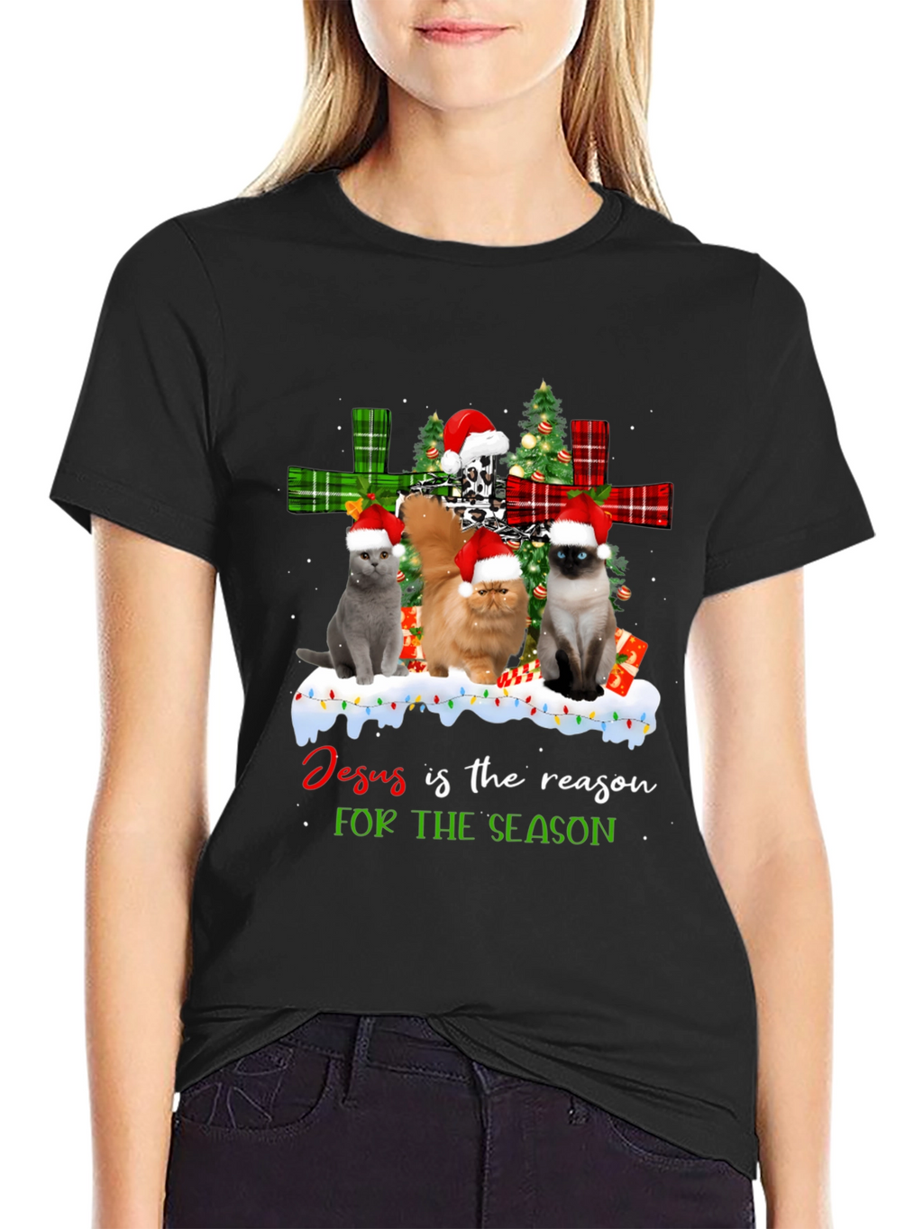 Jesus is the Reason Cat Christmas T-Shirt