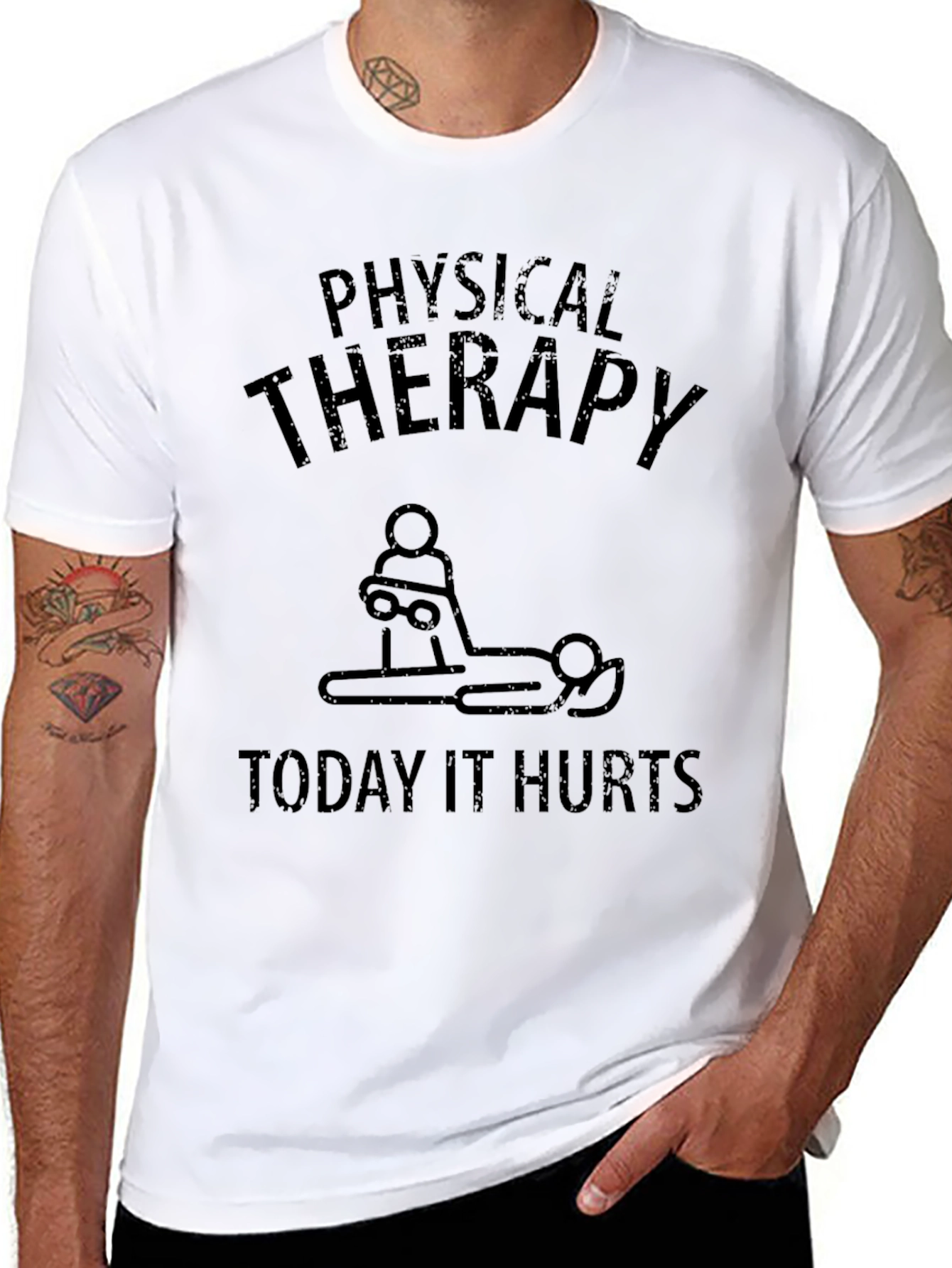 Physical Therapy Humor Tee - Today It Hurts Black T-Shirt