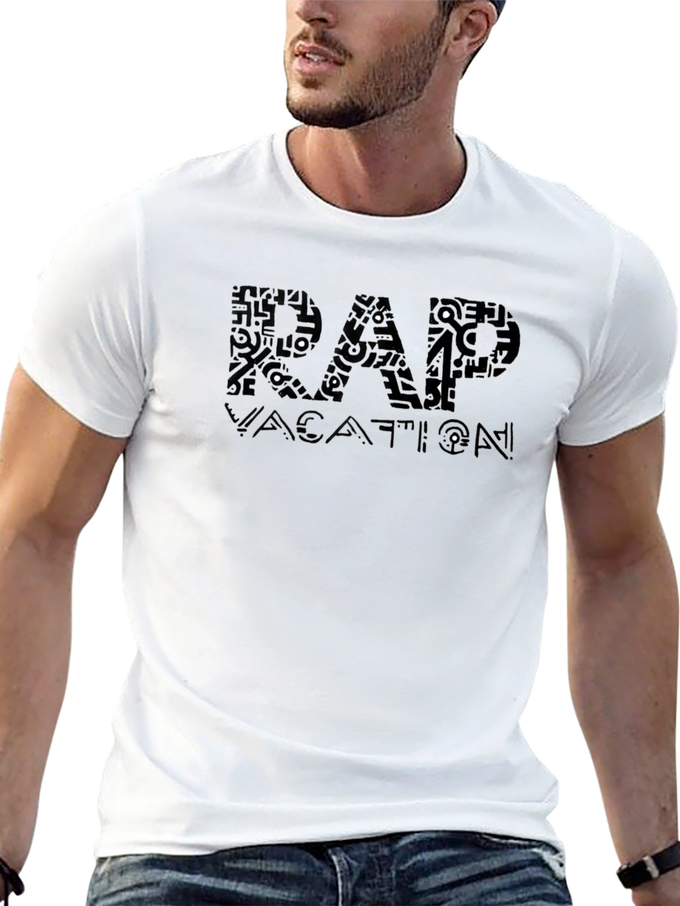 RAP Vacation Black Crew Neck T-Shirt