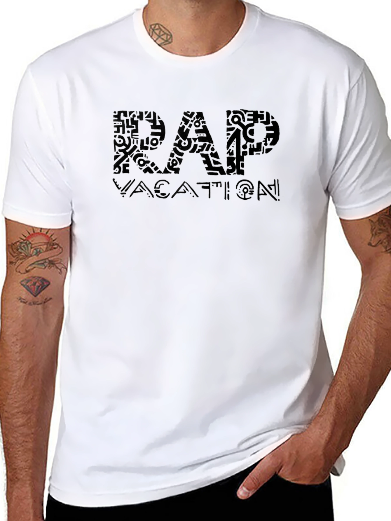 RAP Vacation Black Crew Neck T-Shirt