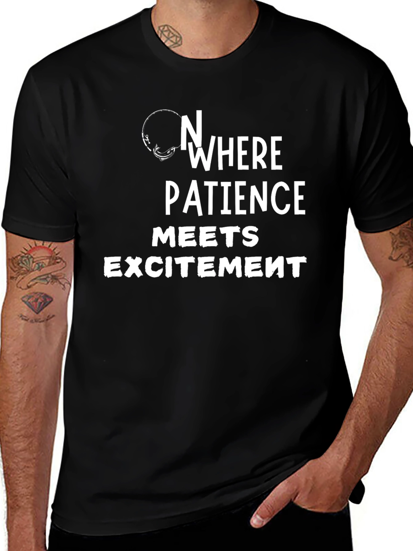 Nowhere Patience Meets Excitement Black T-Shirt
