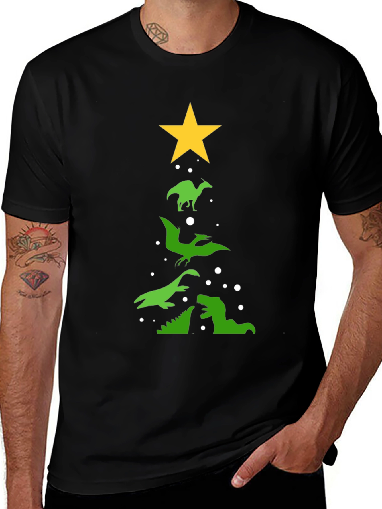 Dinosaur Christmas Tree T-Shirt