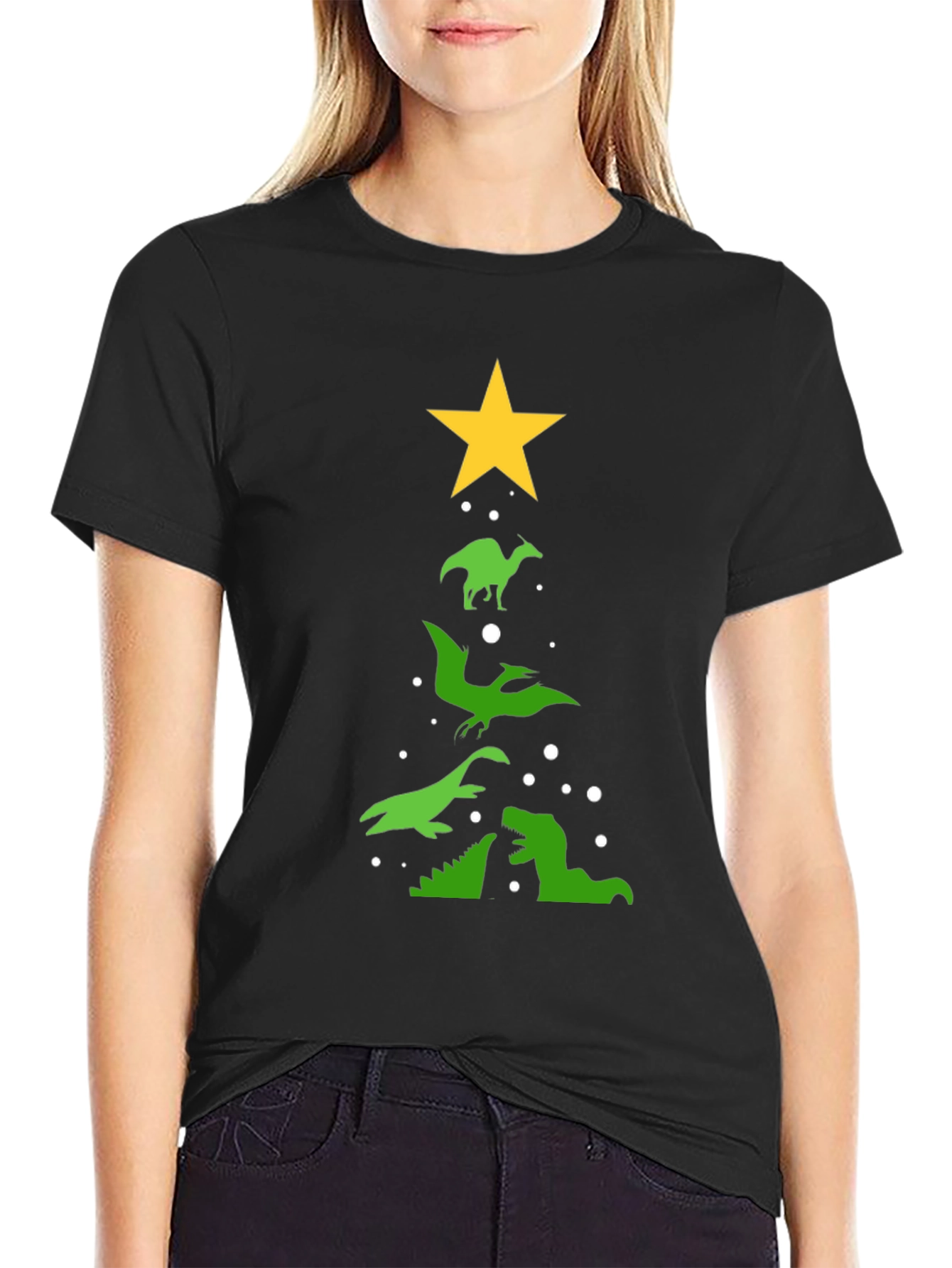 Dinosaur Christmas Tree T-Shirt