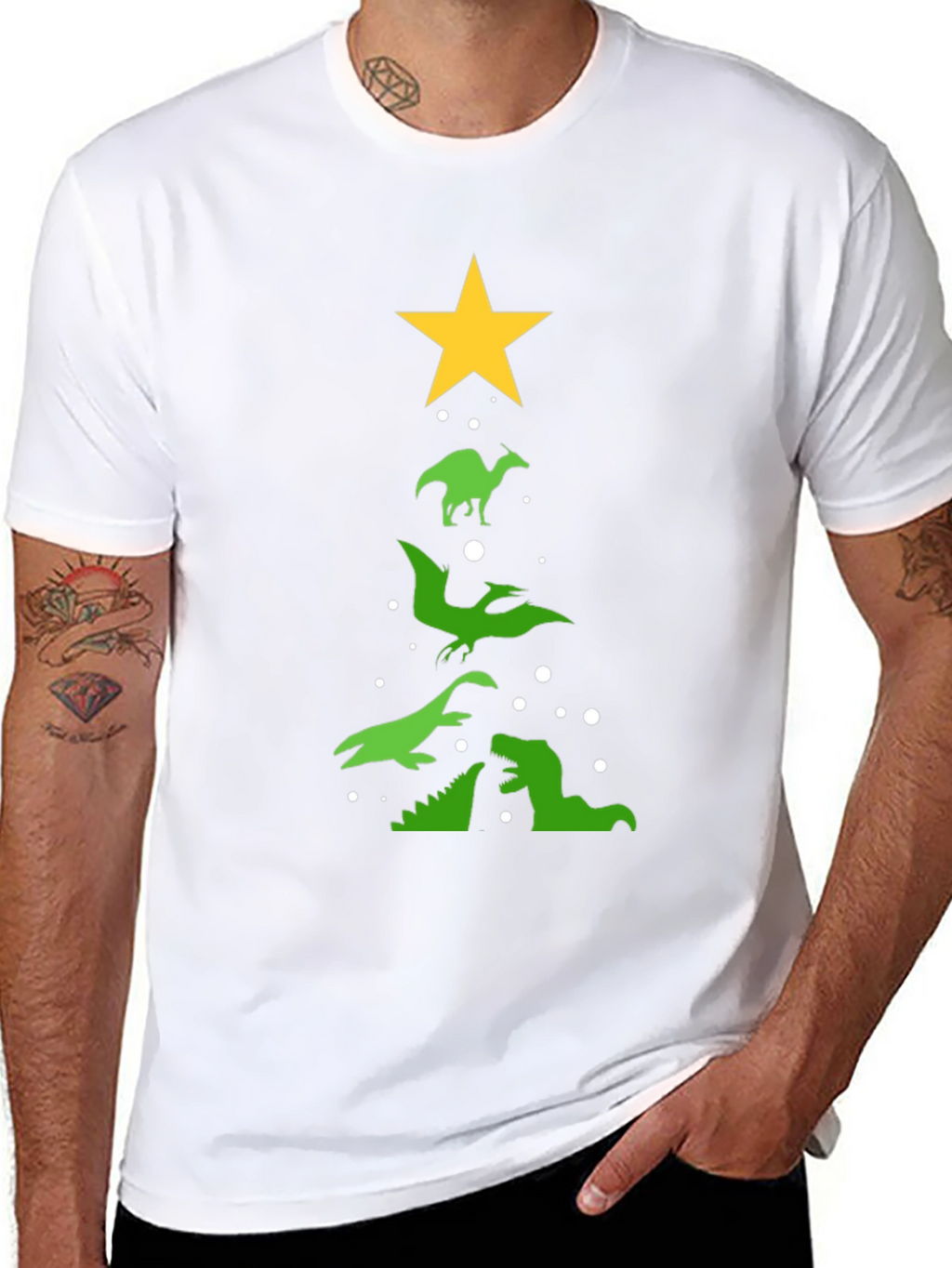 Dinosaur Christmas Tree T-Shirt