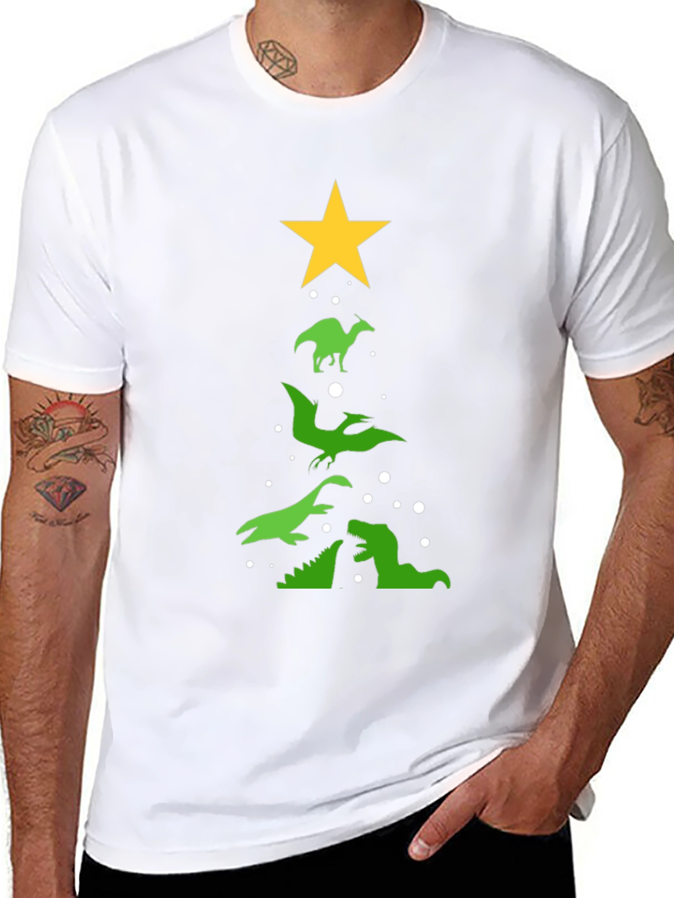 Dinosaur Christmas Tree T-Shirt