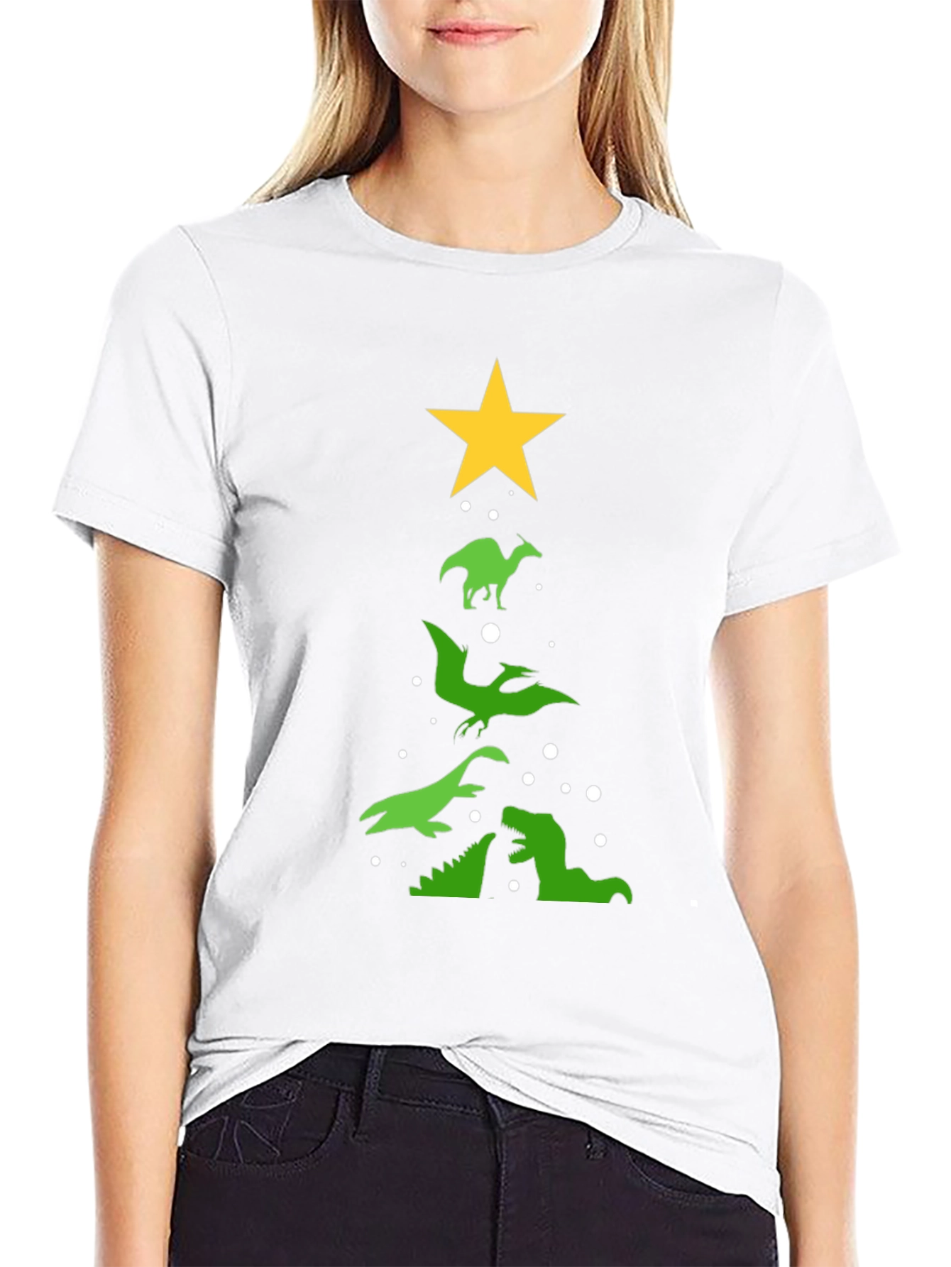 Dinosaur Christmas Tree T-Shirt