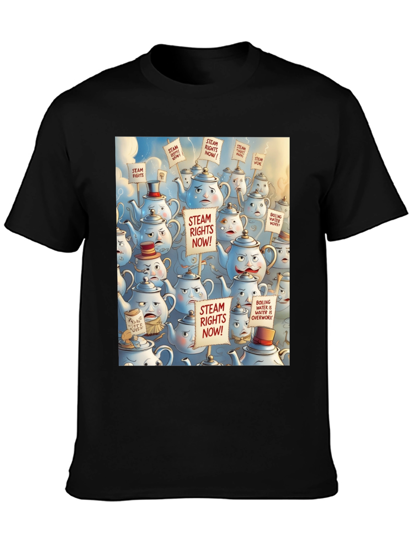 Steam Rights Teapot Protest T-Shirt - Unique Graphic Tee