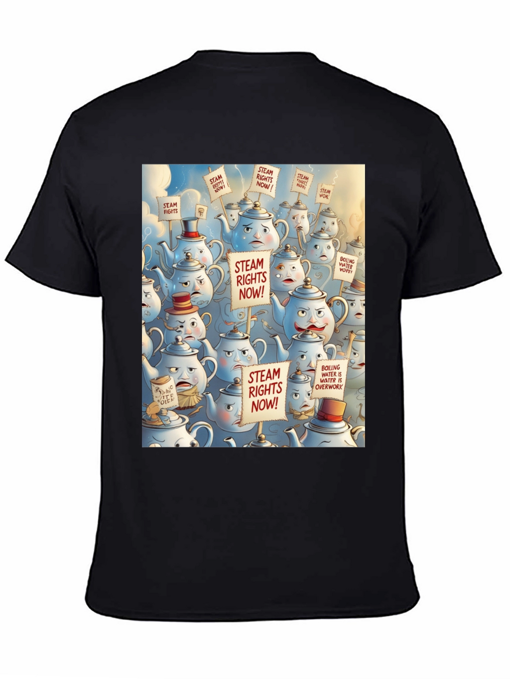 Steam Rights Teapot Protest T-Shirt - Unique Graphic Tee